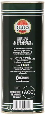 Sasso : Olio Di Oliva Olive Oil 1 Liter (33.8 Fl.oz.) [ Italian Import ] Y