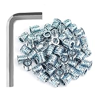 Vista 18 de 1/4-20 Insertos roscados, insertos de madera, insertos roscados de acero para tornillos de muebles de madera, 145 piezas de 1/4"-0.787 x 0.394