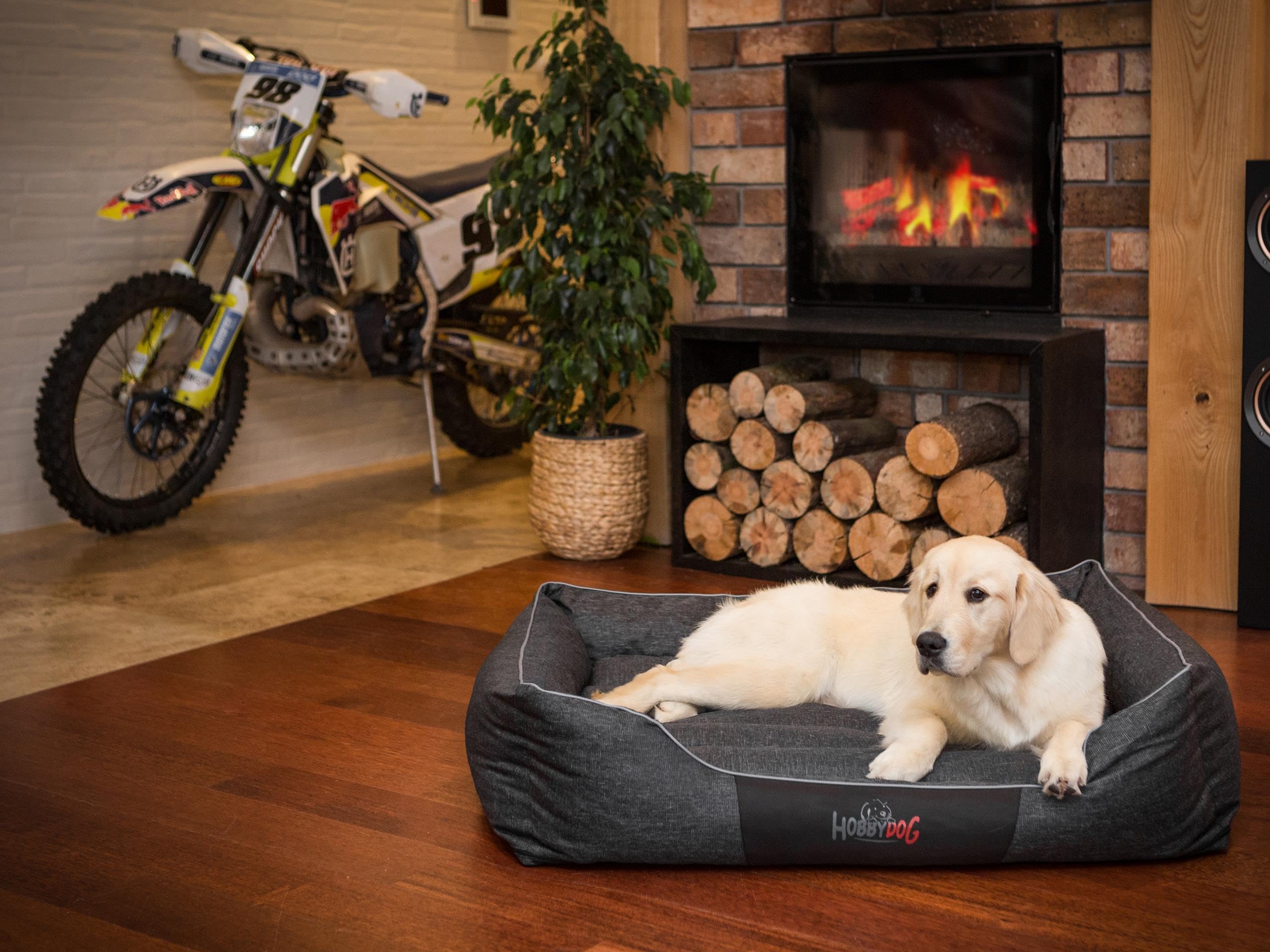Hundebett - Hundekorb für kleine mittelgroße & große Hunde - Hundekissen - Hundesofa - Bezug abnehmbar und waschbar - Comfort - Größe: L - Dunkelbraun
