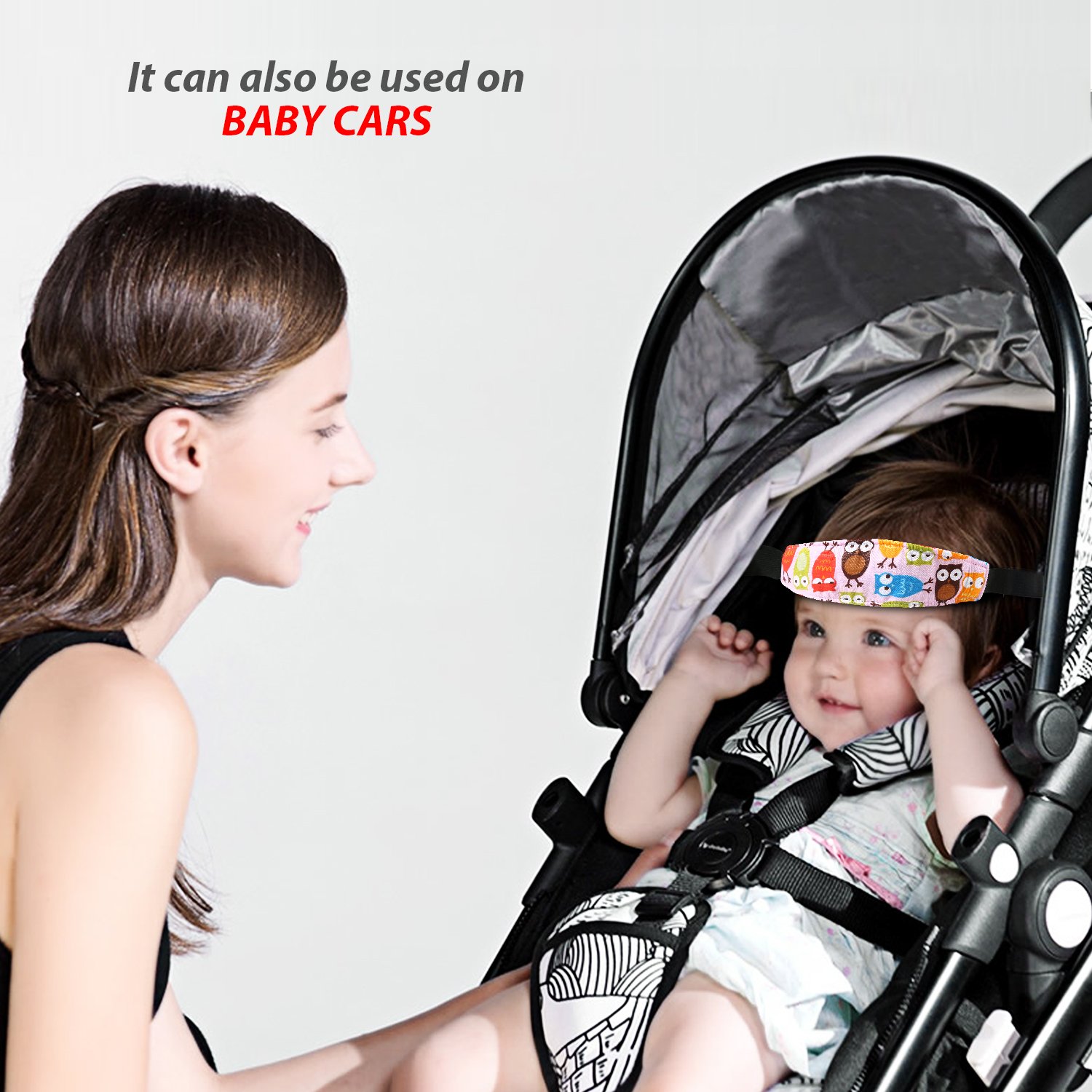 Paquete de 2 unidades para alivio de cuello y cabeza para asiento de coche, banda de apoyo de almohada para la cabeza, fácil instalación en la mayoría de asientos convertibles y seguridad para bebés y
