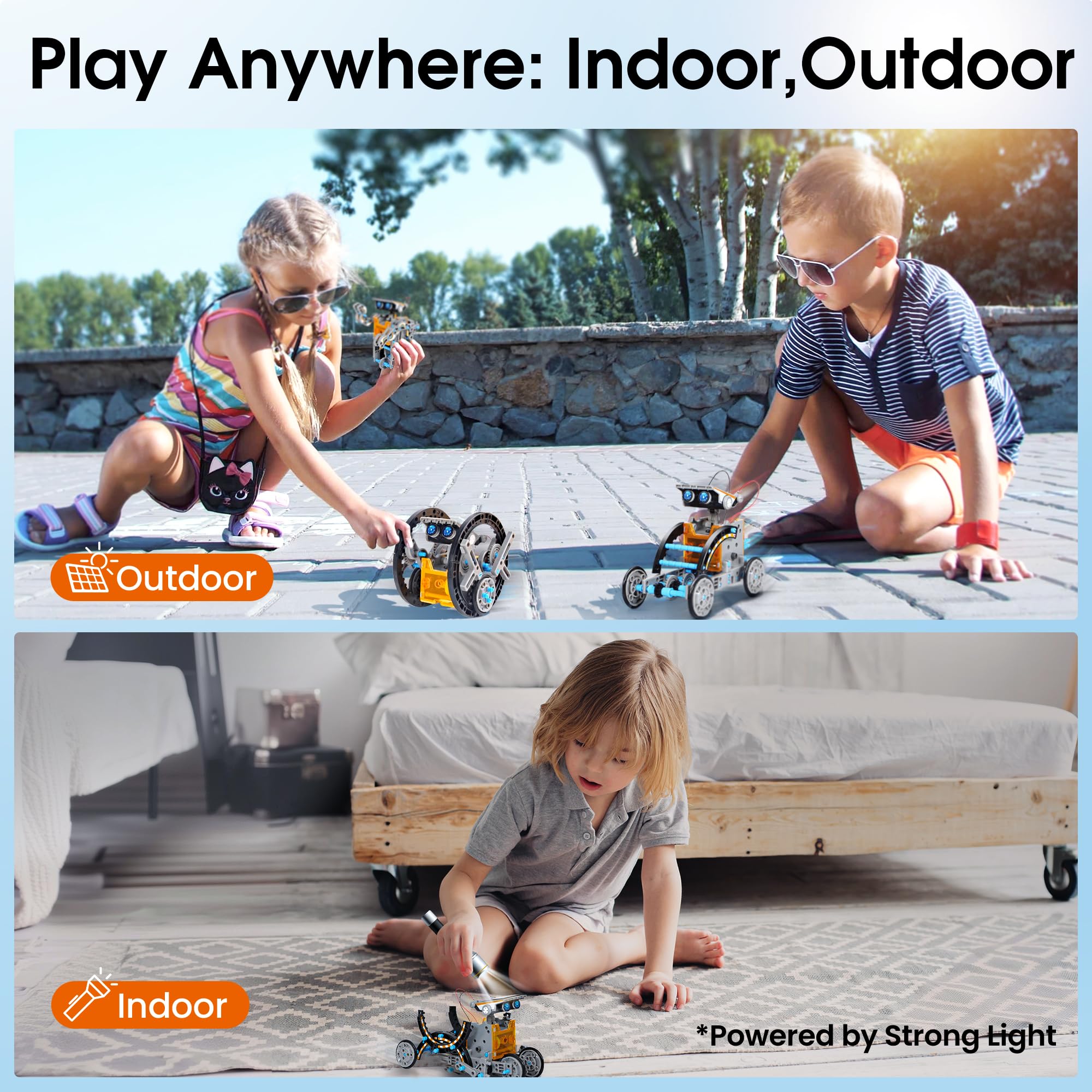 VEPOWER Energia Solare Robot, 12 in 1 Giocattoli Educativi, STEM Construcktion Set, Kit Esperimenti di Assemblaggio Fai da Te per Ragazzi, Regalo di 8-13 Anni(190 pezzi)