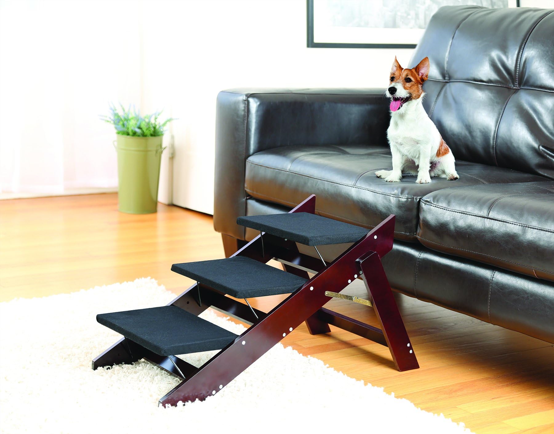 Mahogany Finish Folding Indoor/Outdoor 2 in 1 Wood and Ramp