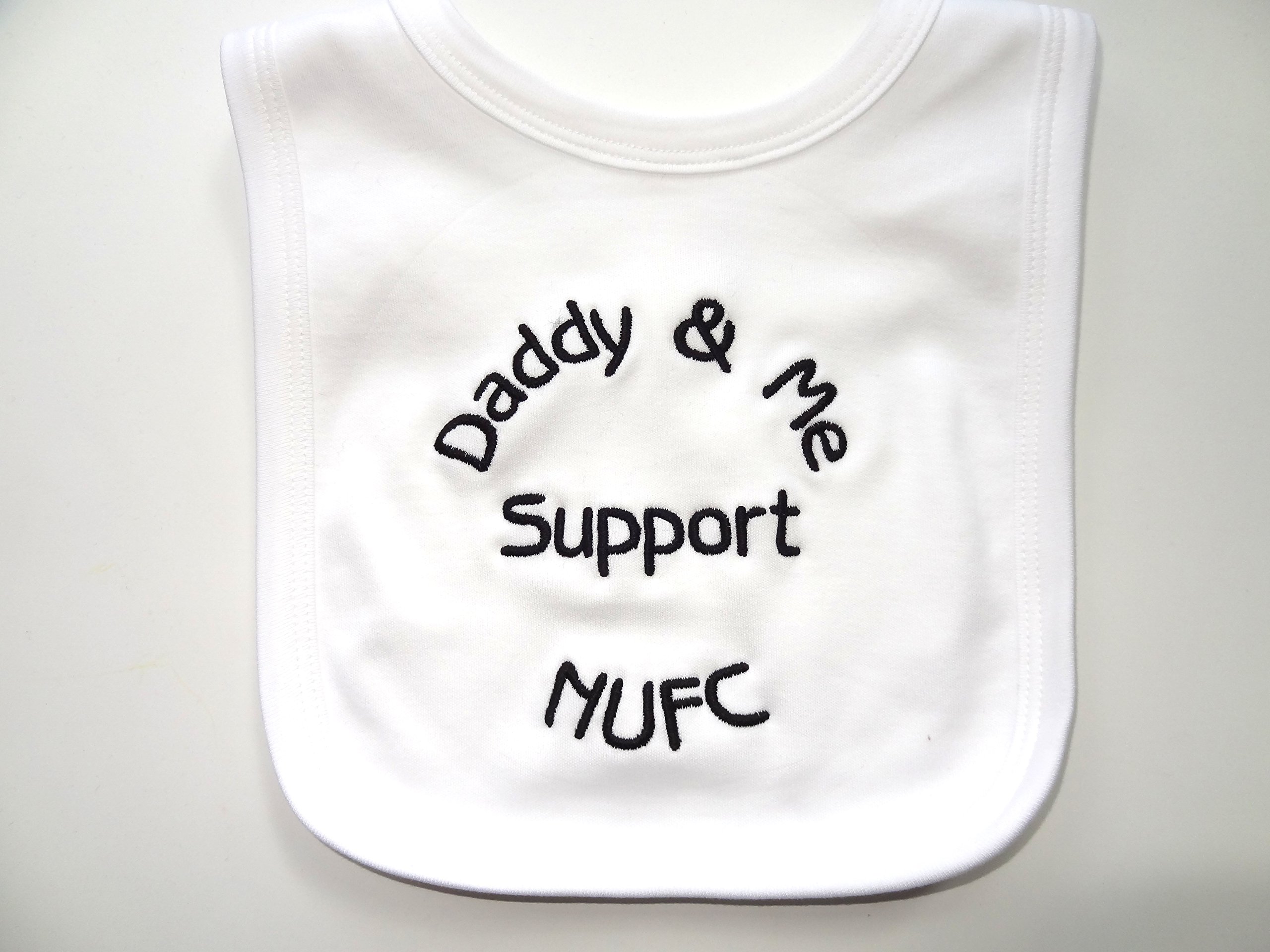 Charli Buttons White Personalised Newcastle United Bib - Fun Gift - Name Can Be Changed - Beautifully Embroidered - Next Day Dispatch