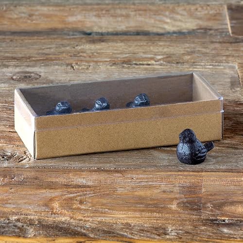 Miniatura 3 de Park Hill Collection EAB00640 - Portatarjetas de hierro fundido, juego de 4 unidades, 1 pulgada de altura, color negro (pájaro cantor)