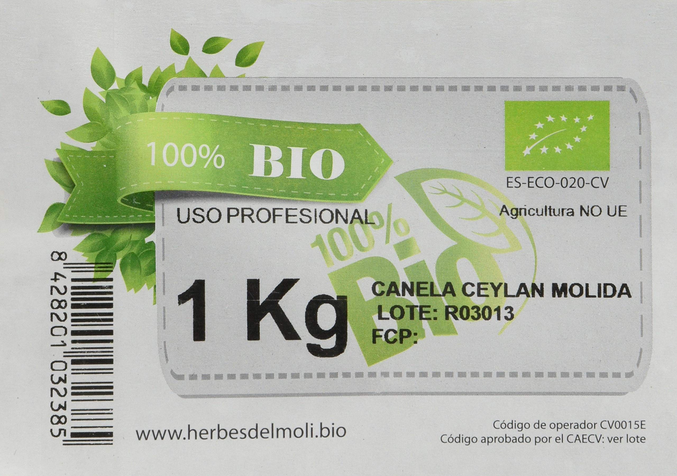 Herbes Del Canela Ceylan Corteza Molida Eco 1 Kg - 200 g
