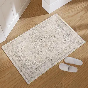 Washable Entryway Small Area Rugs: 2'x3' Boho Rug Non Slip Door Mat Indoor Entrance Stain Resistance Low Pile Throw Rugs for Inside Front Door Floor Bedroom Bedside Kitchen Nursery Kids Room Entry