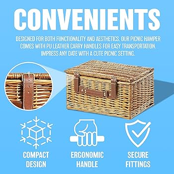 Wicker Picnic Basket Wicker Picnic Hamper Set Including Cutlery, Plates
