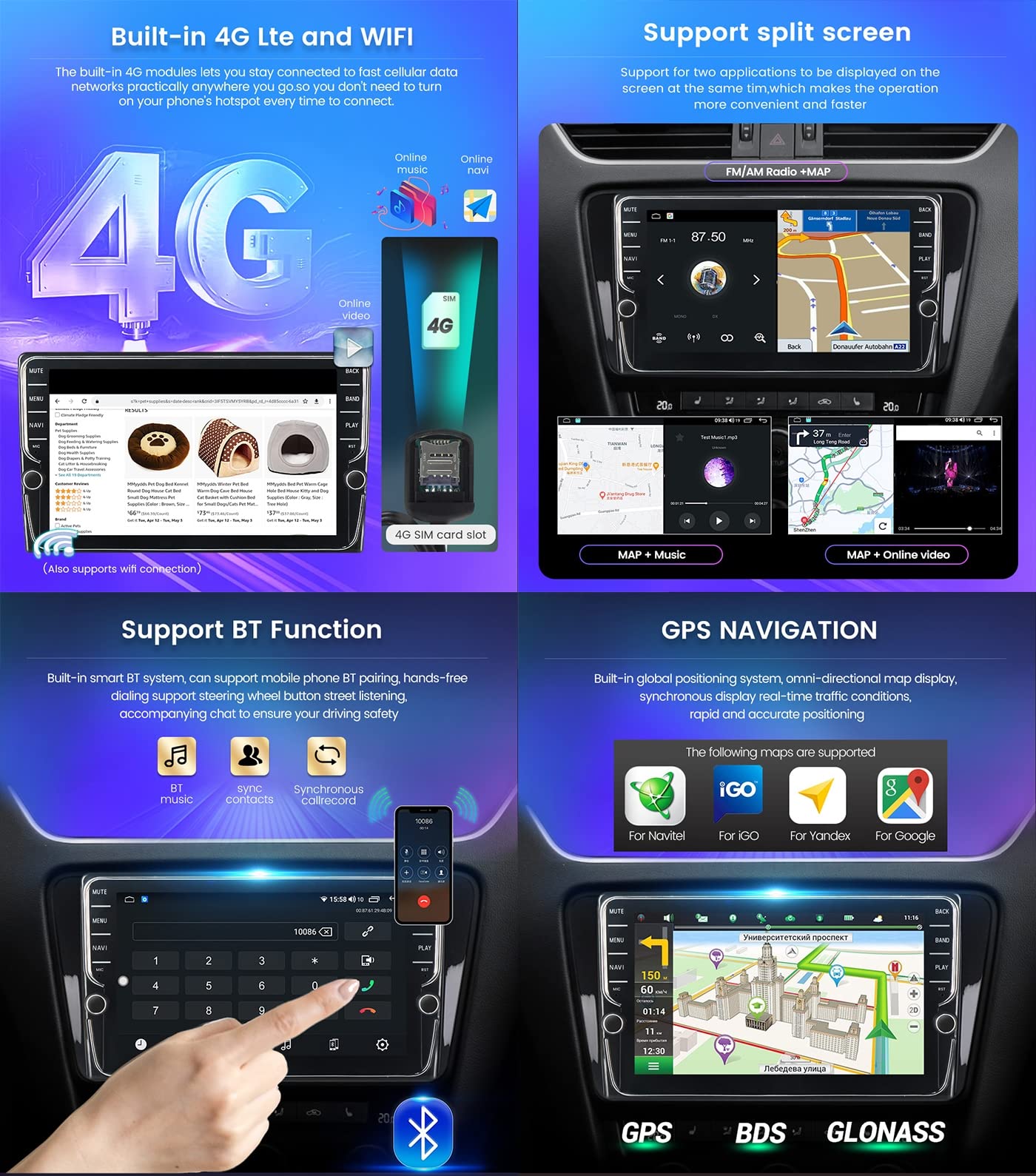 Android 11 Doble DIN en el Tablero Sat Nav Estéreo de Auto para Toyota Yaris XP90 2005-2012 Receptor Multimedia de Pantalla de 9 '' con Carplay Android Auto Bluetooth FM Am RDS Radio por I