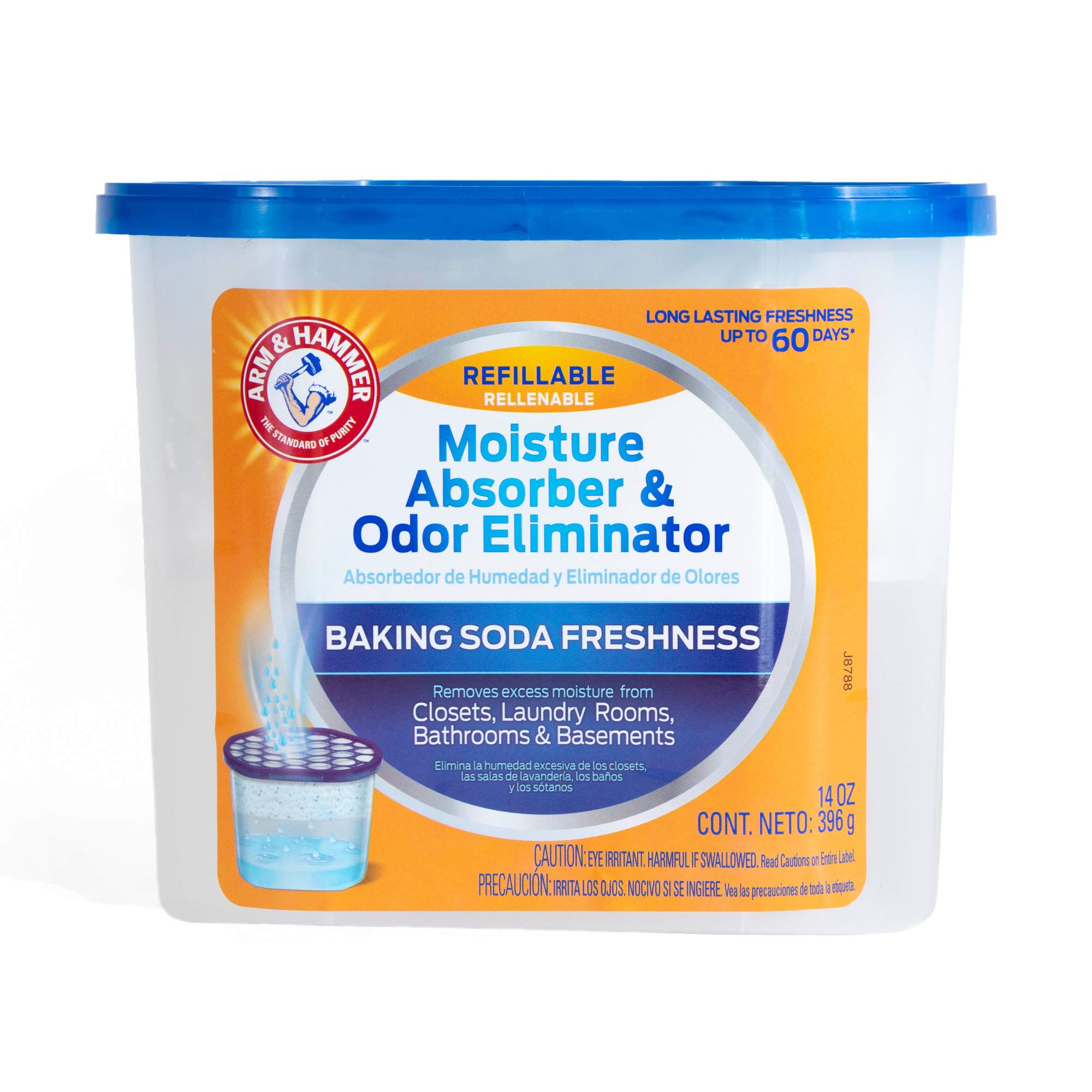 Pack of 3 Arm & Hammer Fragrance Free Refillable Moisture Absorber and Odor Eliminator 14 oz. Tub