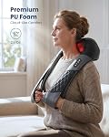 COMFIER Cordless Neck Massager with Heat, Shiatsu Neck Shoulder Massager, Portable 4D Kneading Back Massager, Mother Day Gift for Mom, Black Grey