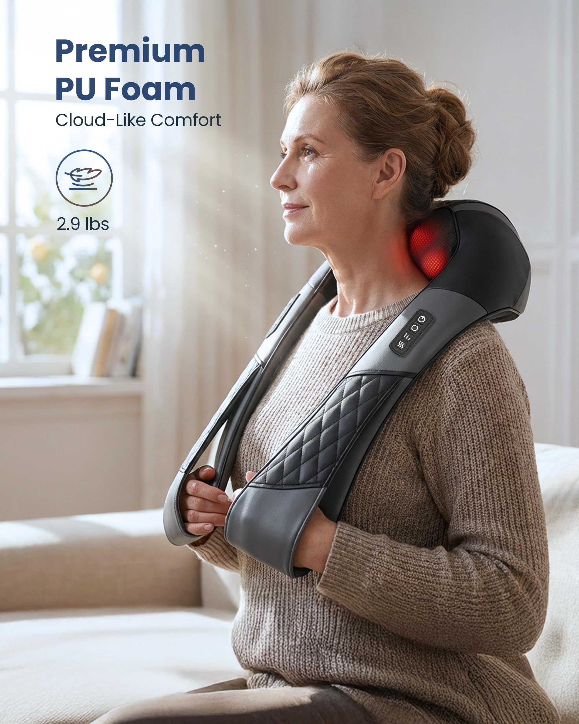 COMFIER Kabelloses Nackenmassagegerät mit Wärme,Geschenk für Frauen