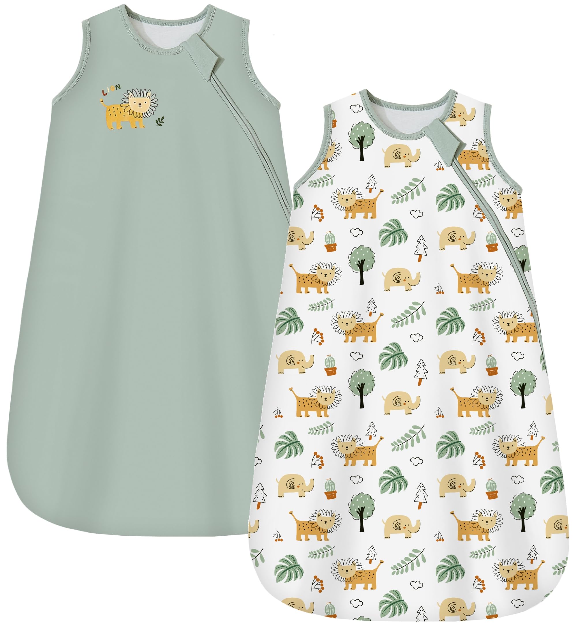 Chilsuessy Baby Sommerschlafsack 2er Pack Baby Schlafsack 0.5 Tog 100% Baumwolle Babyschlafsack Ärmellos für Neugeborene