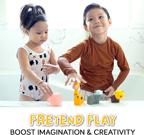 Miniatura 4 de Juguetes de baño sin moho para bebés y niños pequeños, animales sin agujeros, juguetes de baño sin chorros sin moho para bañera, playa, piscina, sin