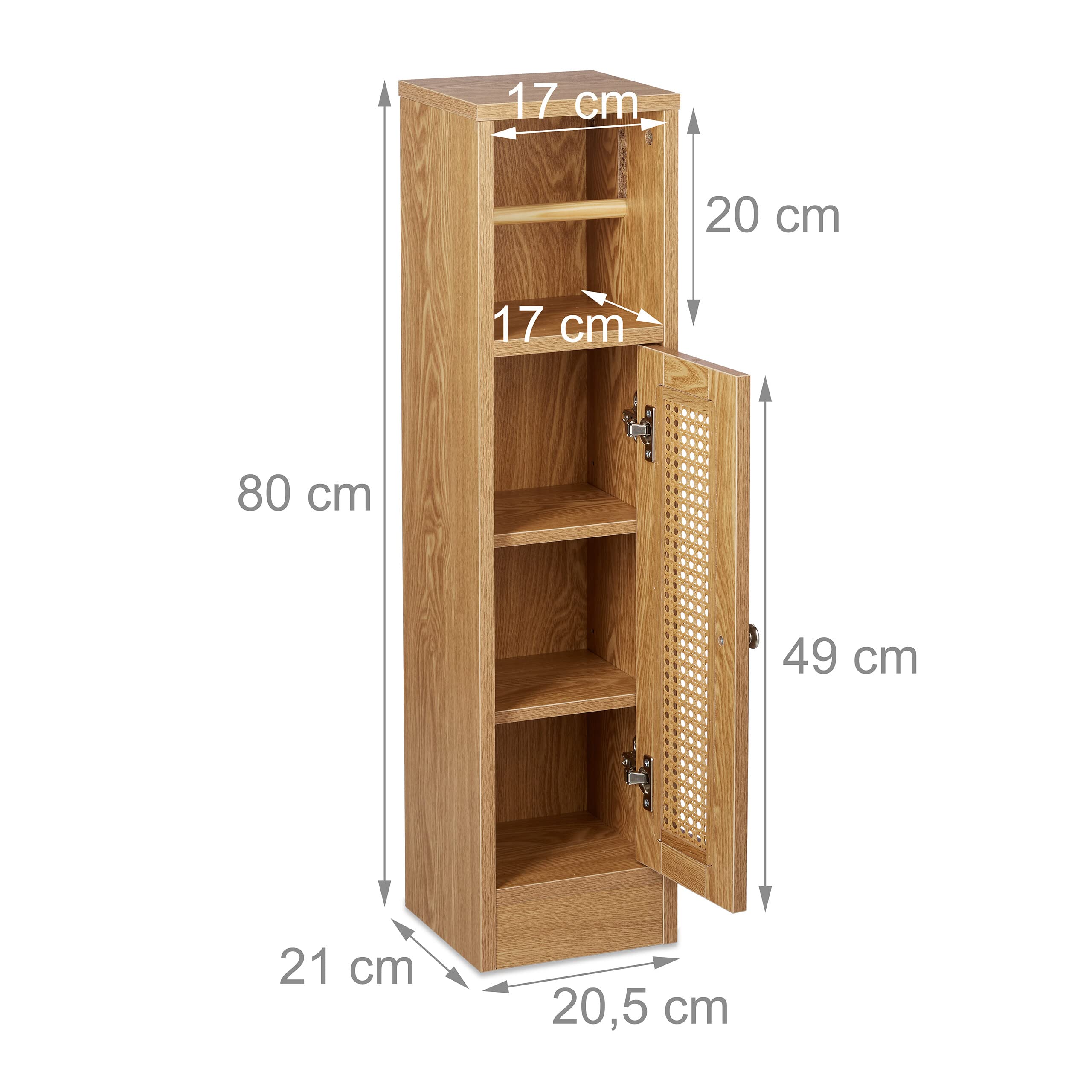 Relaxdays Support Non Fixe pour Papier Toilette, Rangement Salle de Bain, HxLxP: 80x20,5x21 cm, Aspect Bois, Marron