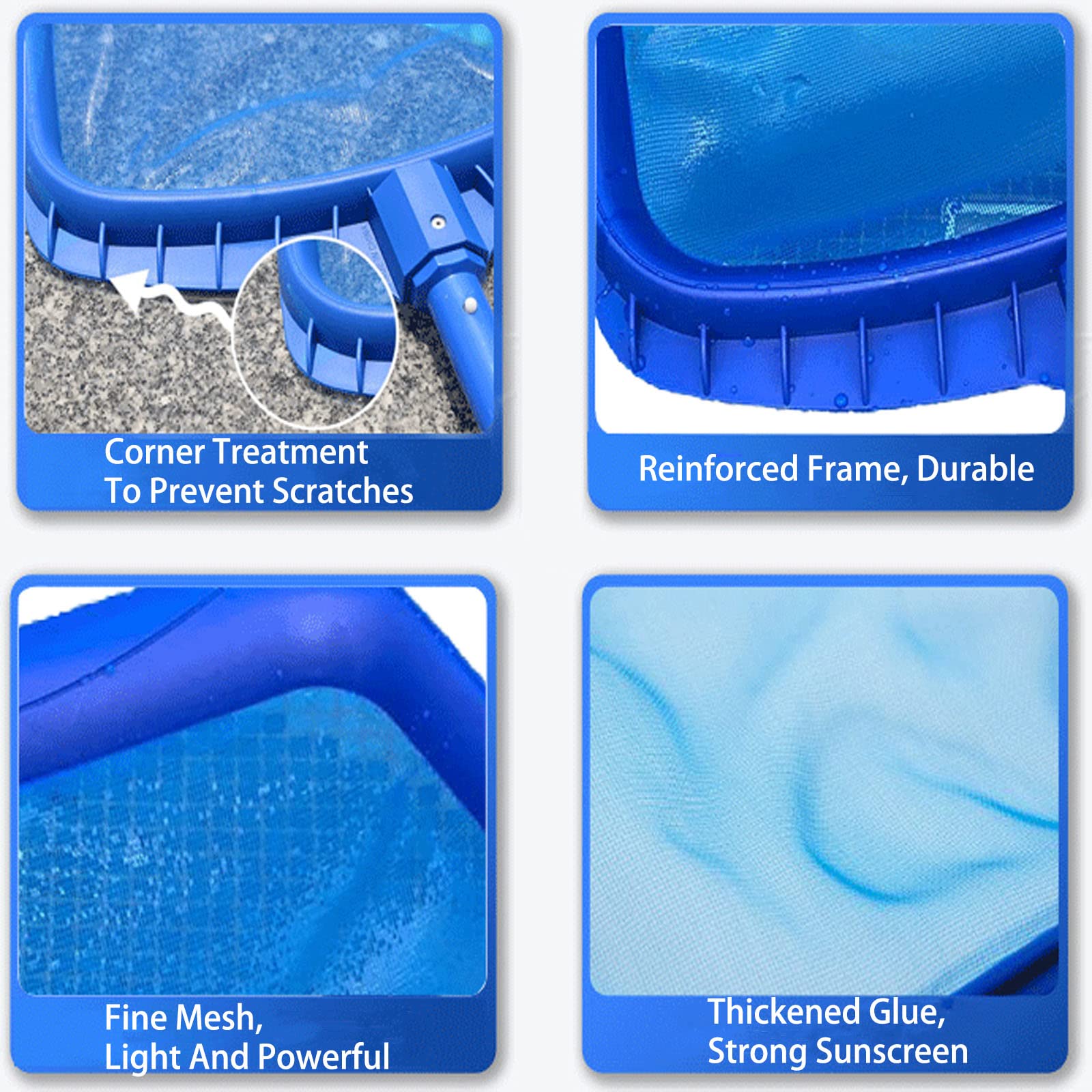 SRHIMEOS Retino Piscina, Retino per Piscina, Professionale Skimmer per Piscina con Rete a Maglia fine a Basso ingombro Stagno Piscina Stagno per Pulizia Piscina Foglie e detriti