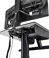 Vista 4 de Ergotron WorkFit-C - Escritorio móvil de pie con doble monitor, estación de trabajo con soporte rodante, para 2 monitores de hasta 24 pulgadas, 6 a