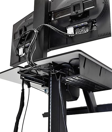 Miniatura 4 de Ergotron WorkFit-C - Escritorio móvil de pie con doble monitor, estación de trabajo con soporte rodante, para 2 monitores de hasta 24 pulgadas, 6 a