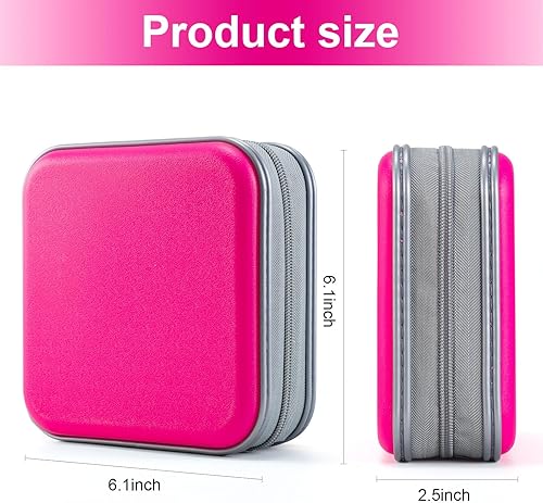 Miniatura 49 de Funda para DVD/CD, soporte portátil de capacidad para 48 - Organizador de cartera de almacenamiento de plástico duro para automóvil (morado)