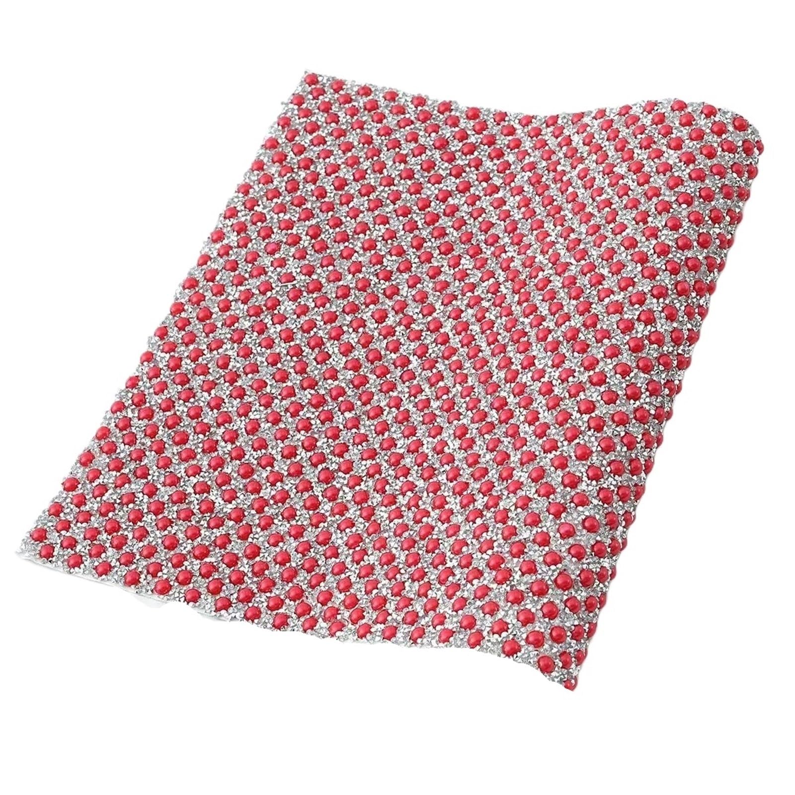 Decorazione per la casa, Rotoli a Colori DIY, Applicatore di Finiture in Nastro di Strass di Cristallo Autoadesivo, Scarpe, Abiti, Rotoli di Nastro, Artigianato(Red)