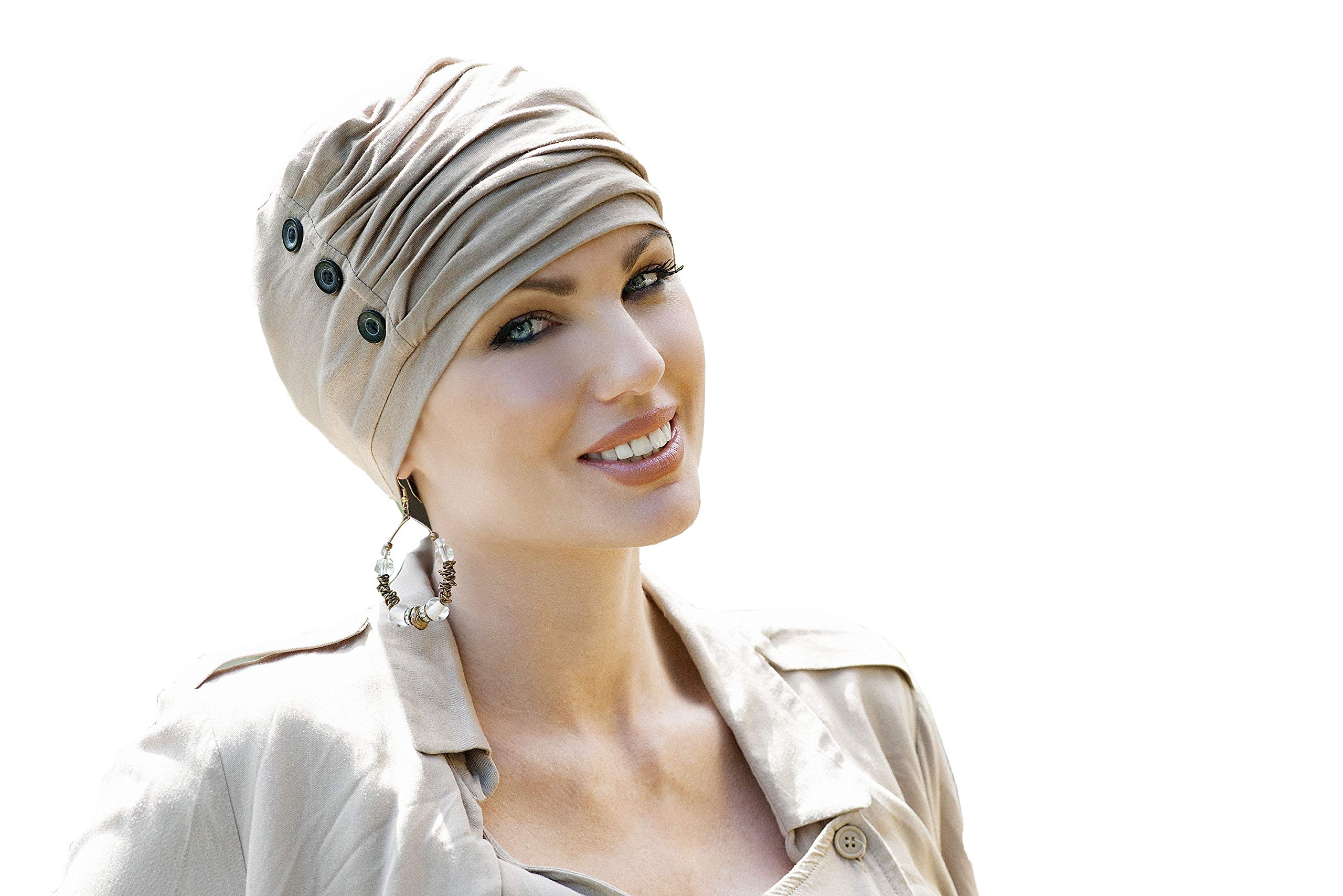 Masumi Women's Light Brown Louise Chemotherapy Headwear For | Chemo Hats For With Hair Loss | Chemo Headwear For Alopecia Patients (Light Brown)