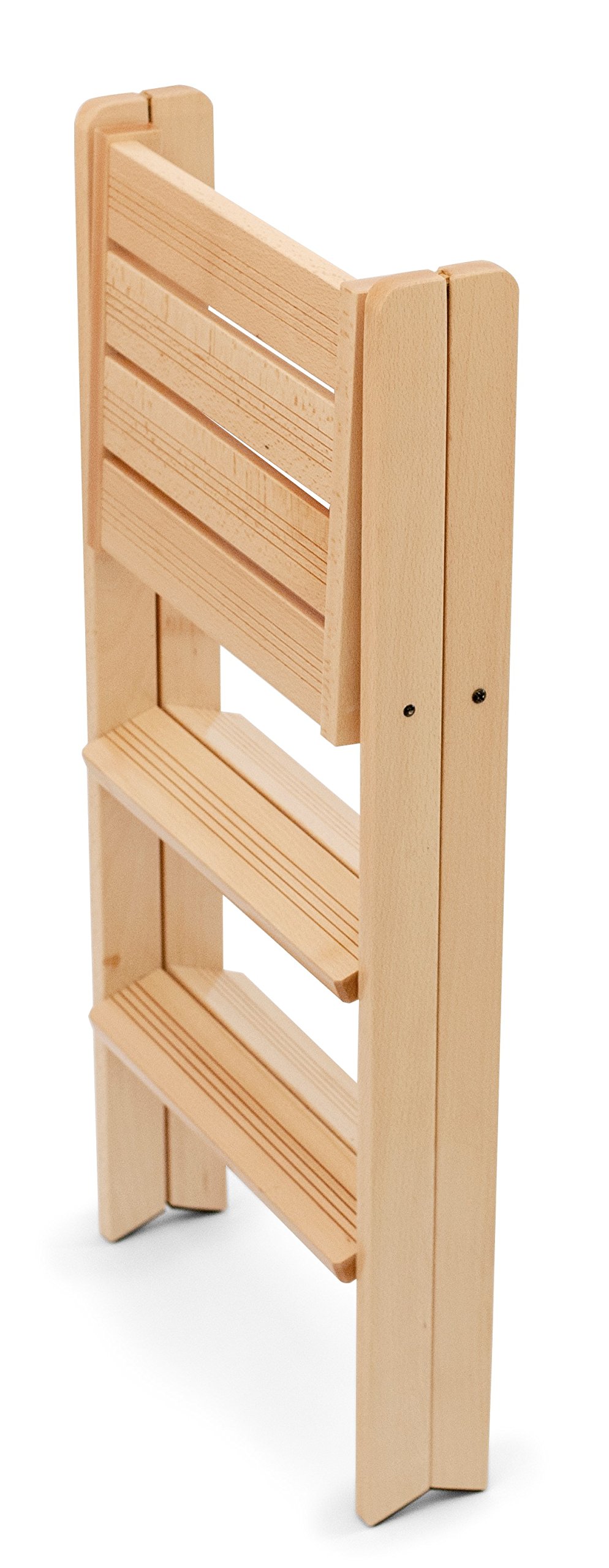 Arredamenti Italia Sgabello Dorotea, Legno - 3 gradini - Chiudibile - Finitura Ciliegio