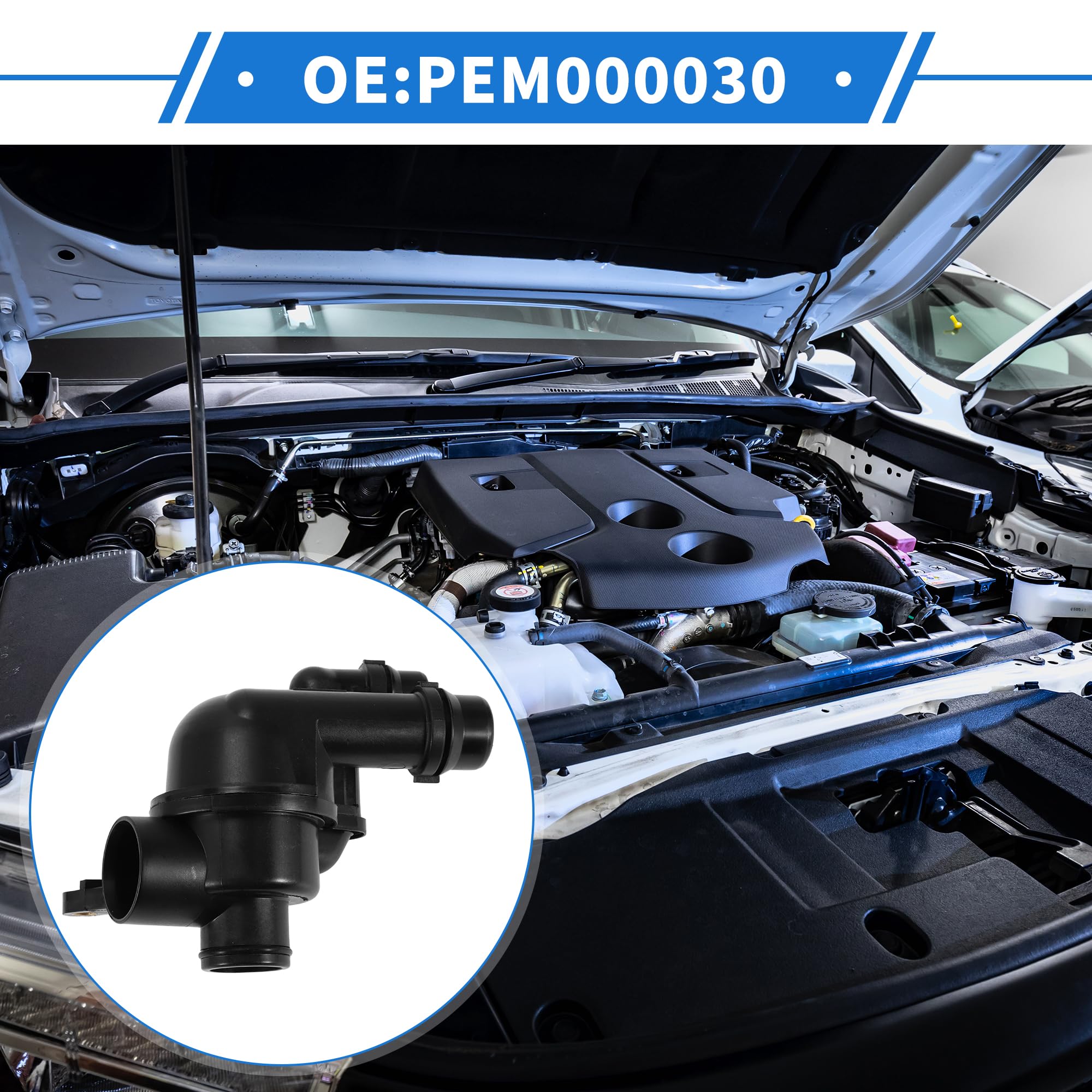 1 Pc Termostato Auto per Land Rover Freelander 2002-2005 2.5L V6 Plastica Resistente Nera Assemblaggio Alloggiamento Termostato Motore Interno