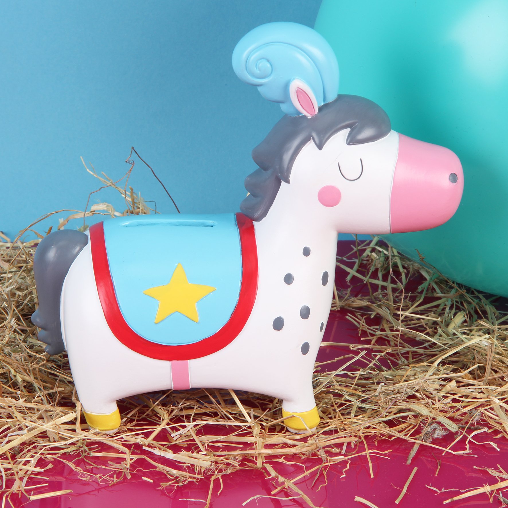 Rachel Ellen Circus Design Horse Pony Resin Money Savings Box Bank
