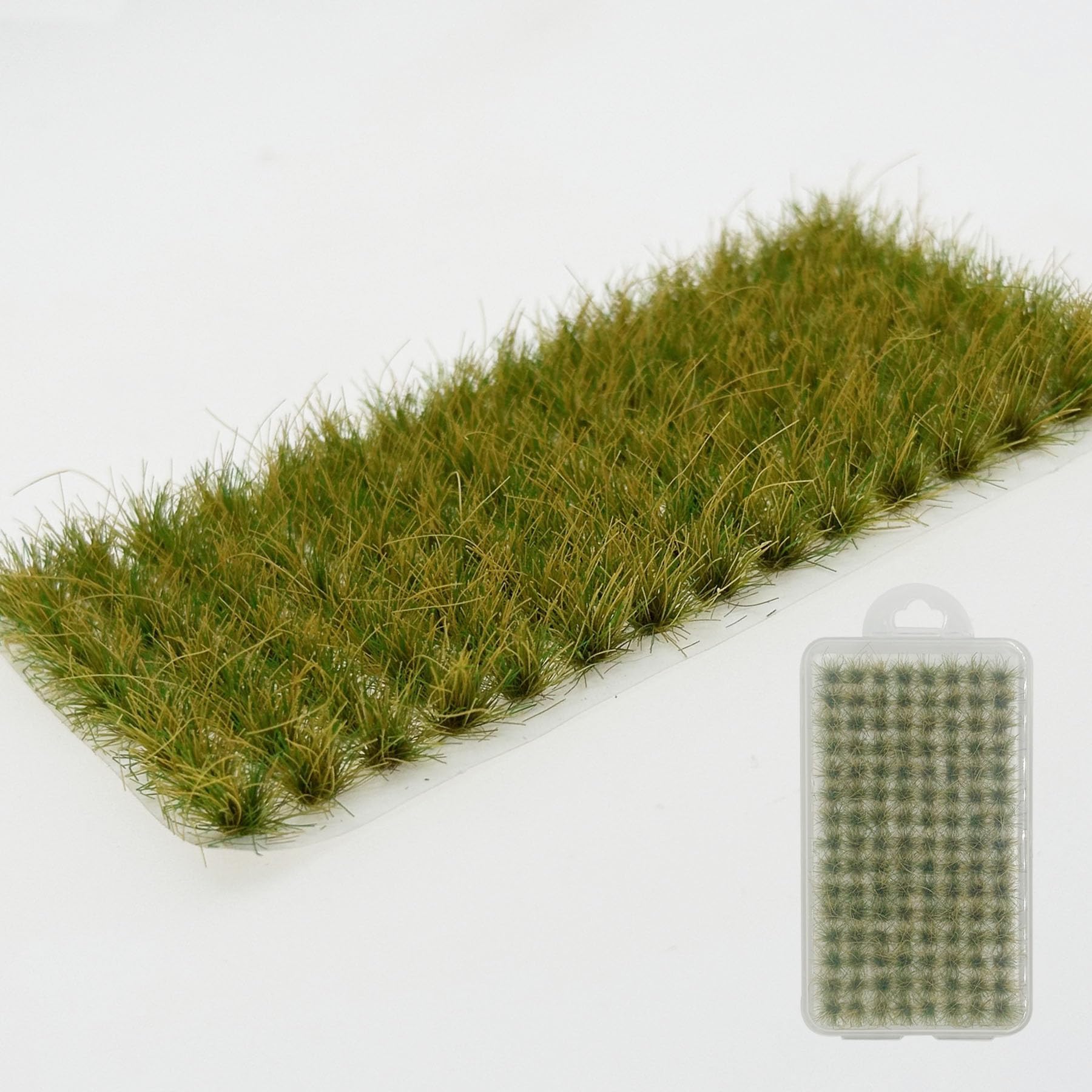 Attuslla 120 PCS Bushy Tufts Static Grass Tuft Model Grass Tuft for DIY Miniature Train Landscape Terrain Railway Scenery Decorations, Yellowish
