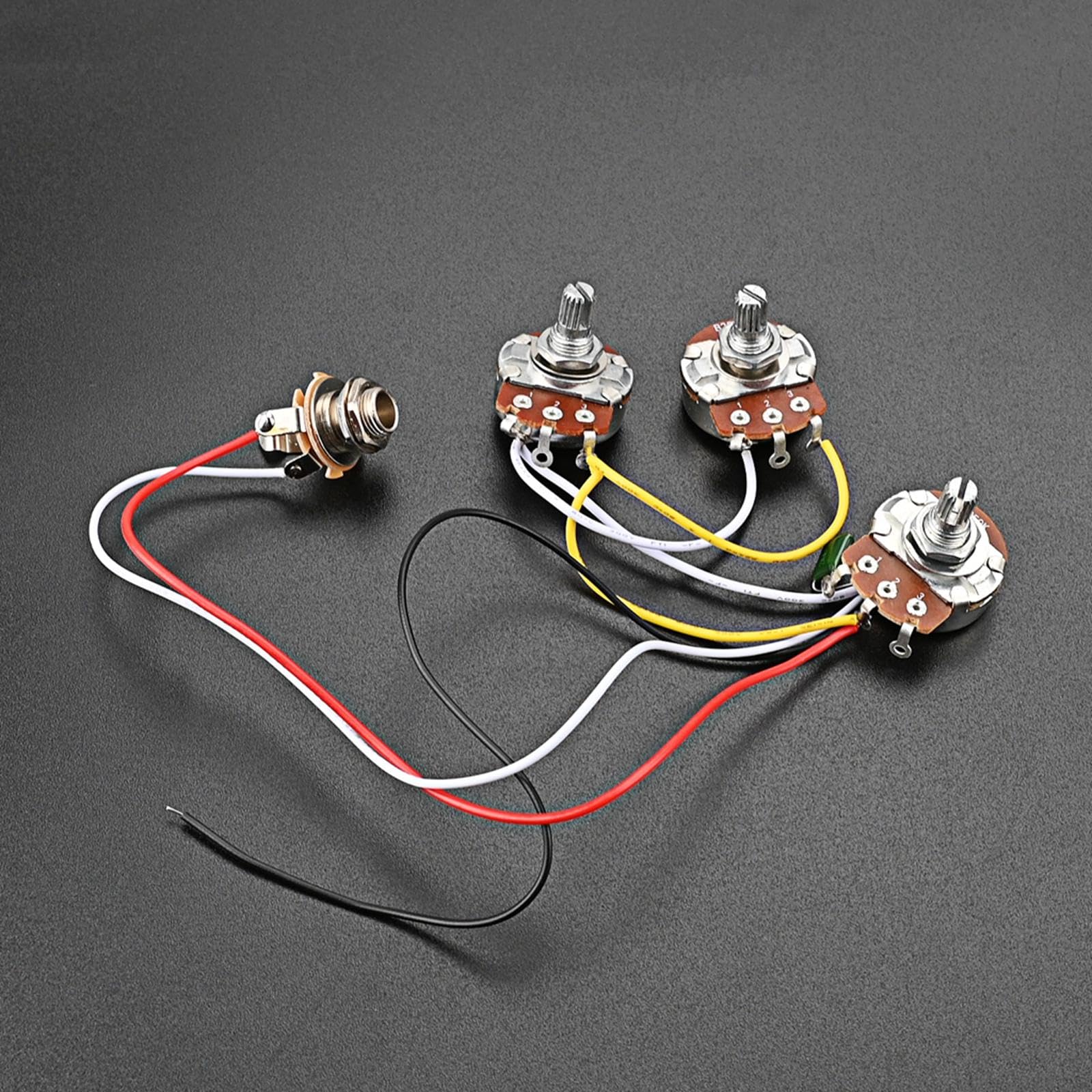 Juego de 5 potenciómetros eléctricos A250K+B250K precableados para accesorio de guitarra eléctrica