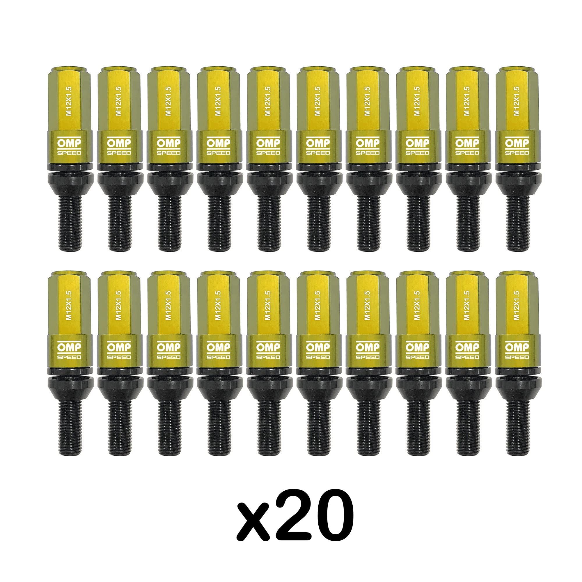 Dadi Ruota OMP SPEED M12X1.25 Metrico 19 Filettato 40MM Rosso Alluminio 7075 - Set Da 20 - Foto 8