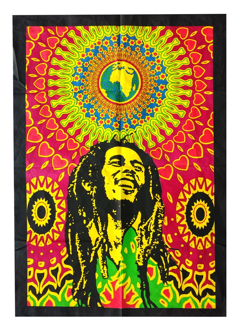 Rastogi Handicrafts Hendrix Guitar 40" X 30" Poster Size Tapestry Decorative Dorm Decor Cotton Tapestry Multi Colored Wall Poster Indian Deity (RH-145)