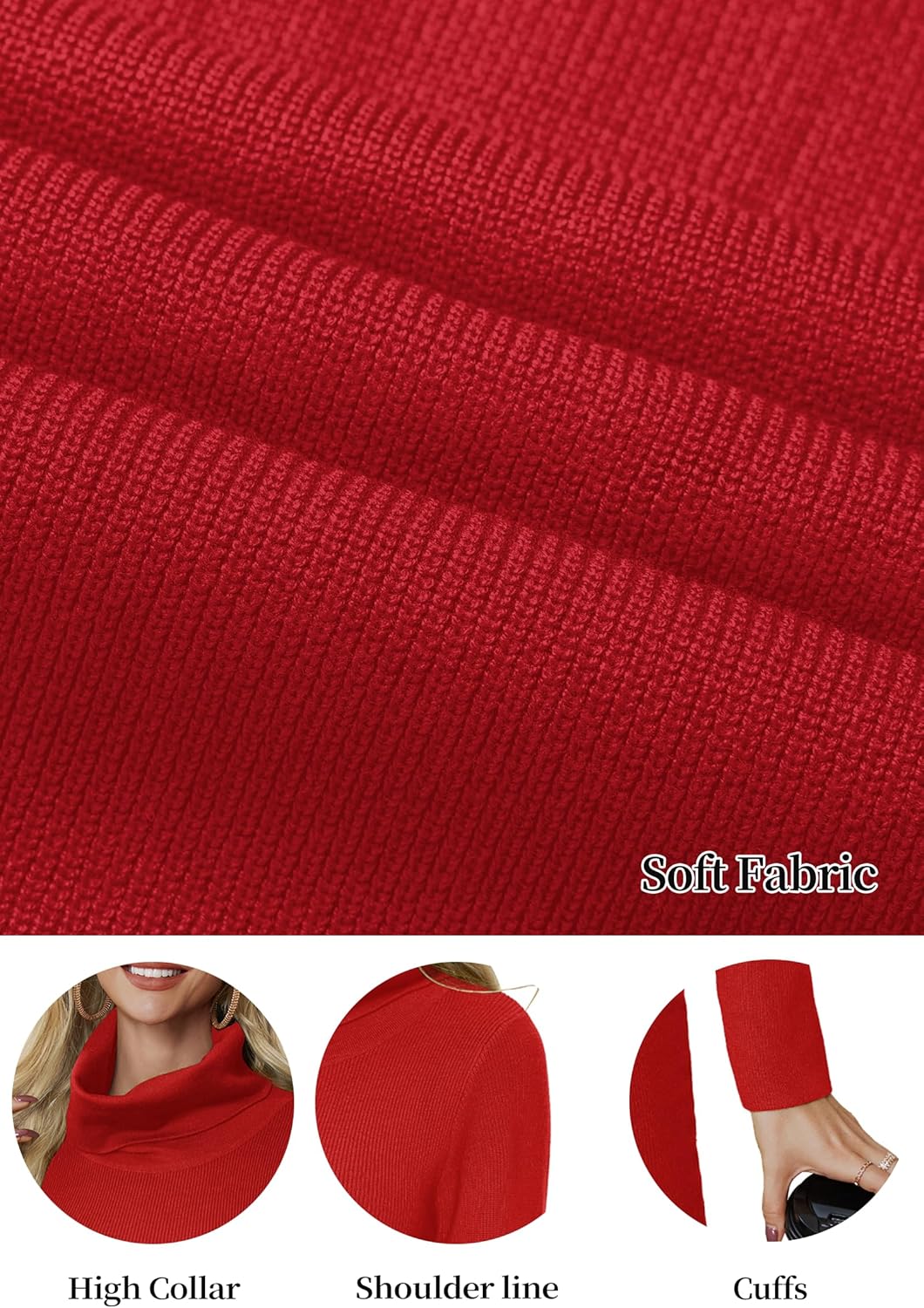 Women's Sweater Dress Ribbed Knit Dress Turtleneck Long Sleeve Pullover Sweaters Sexy Spring Bodycon Dresses - Image 4