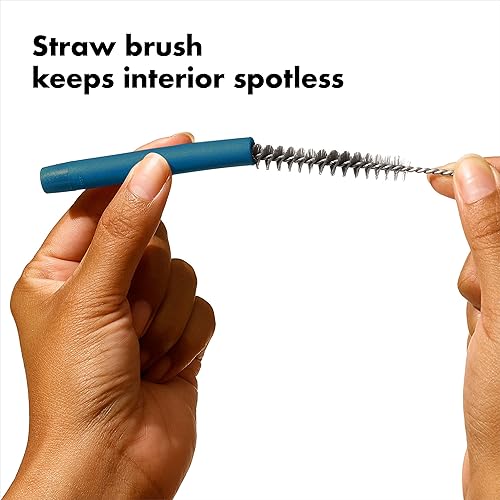 Miniatura 5 de OXO Good Grips - Juego de 4 popotes extensibles reutilizables, azul/verde, 10.5 pulgadas