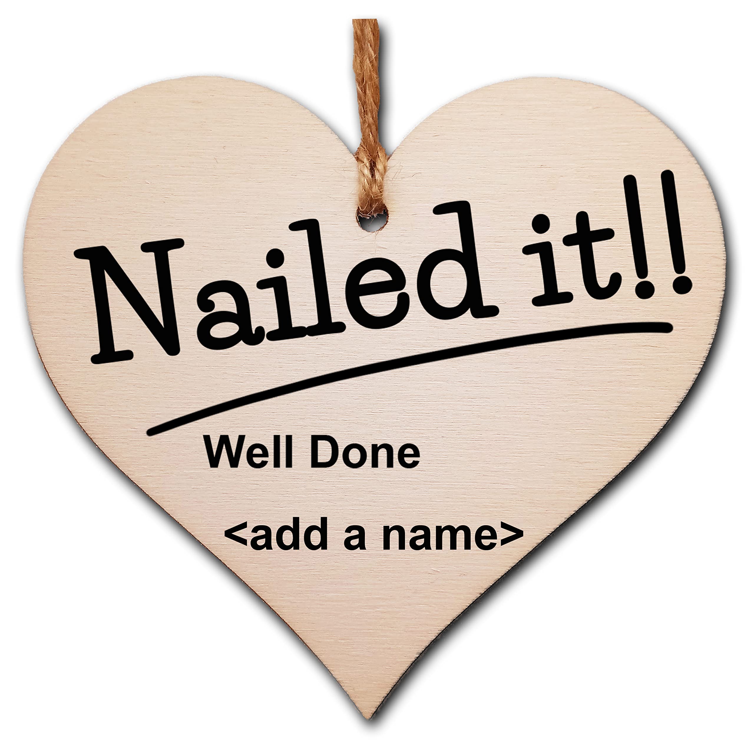 Personalised Handmade Wooden Hanging Heart Plaque Gift Well done on Passing Your Exams Congratulations Graduation Keepsake