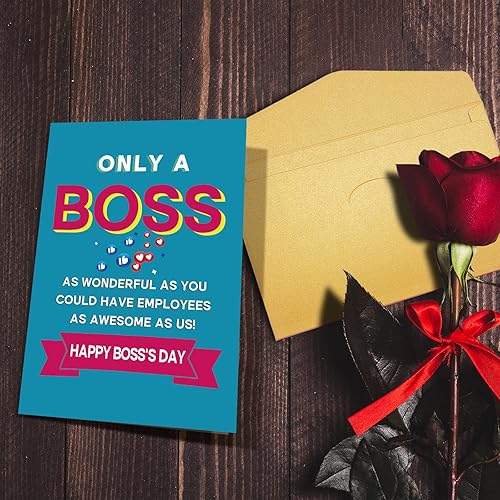Miniatura 5 de Nchigedy Tarjeta de felicitación del día del jefe para jefe, divertida tarjeta de agradecimiento para el día del jefe, regalo humorístico del día
