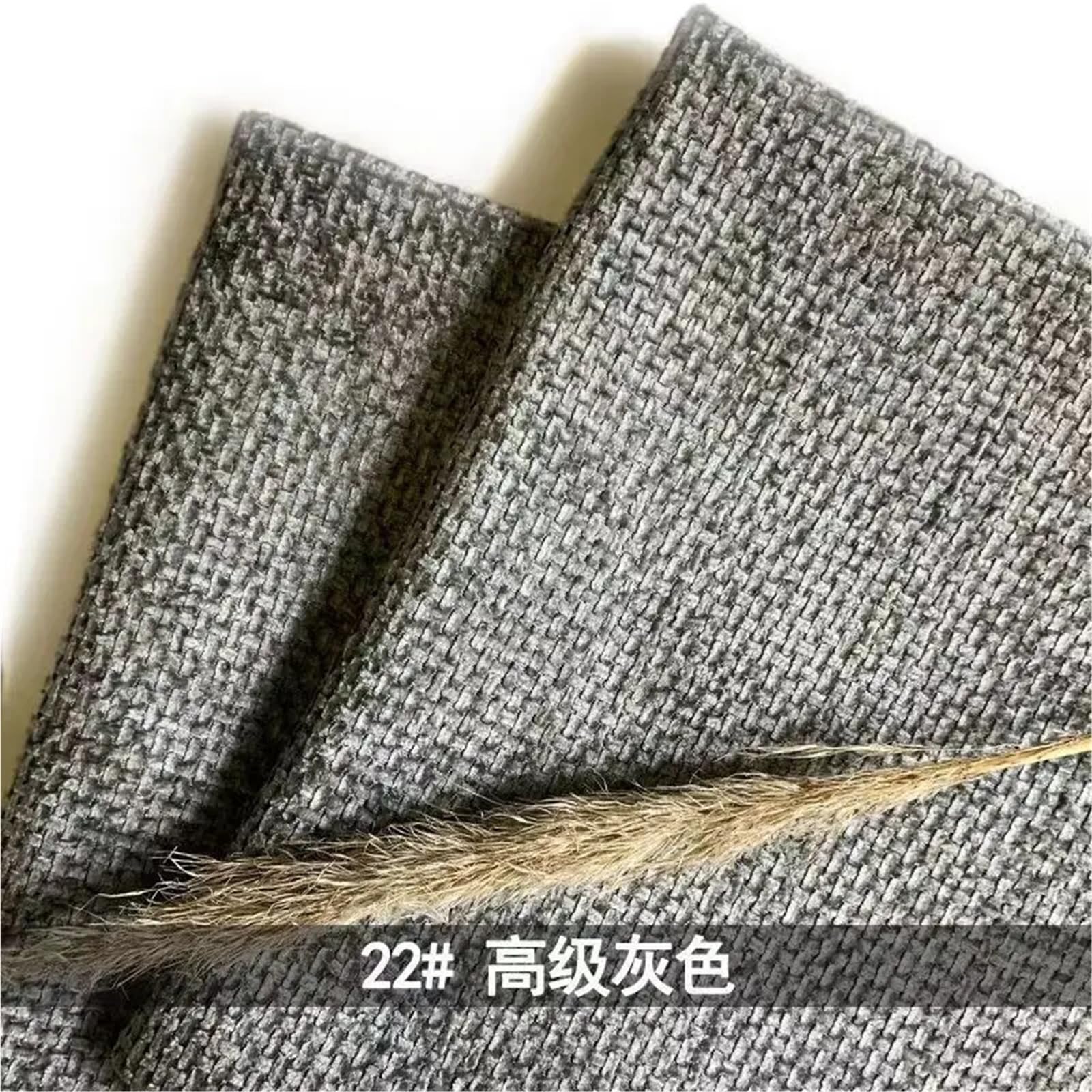 1 pieza de tela de chenilla jacquard con patrón de ratán liso por metro para bolsas, tapicería, fundas de sofá, tela suave para coser (22 gris prémium)