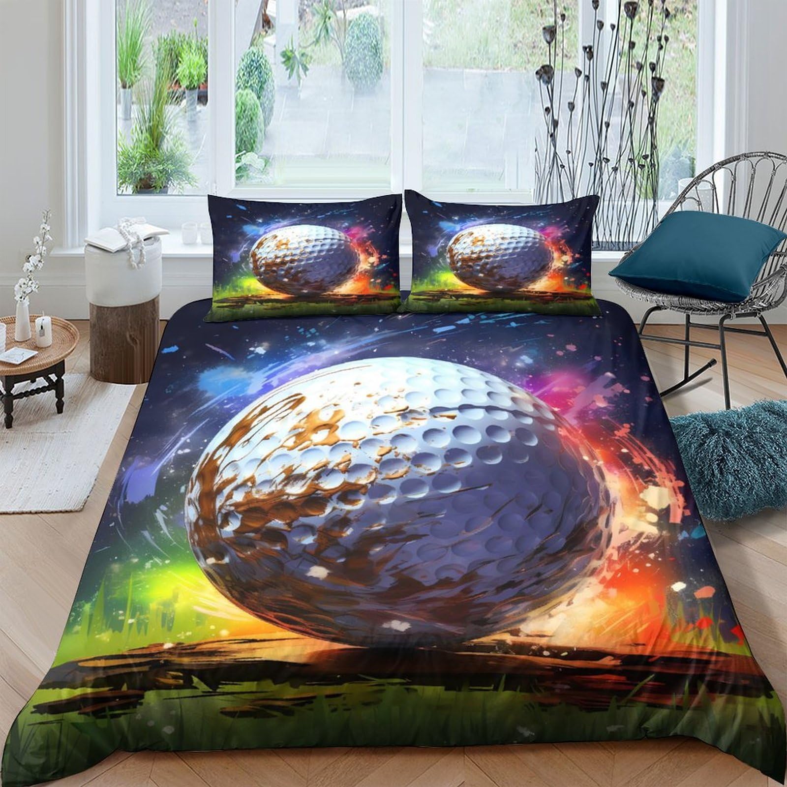 Ctjqhvkz Style-9 3D Printed Galaxy Starry Sky Fitted Sheet Microfiber Soft Vibrant Cosmic Nebula Mattress Cover For Bedroom Dorm Decor Single（135X200cm）