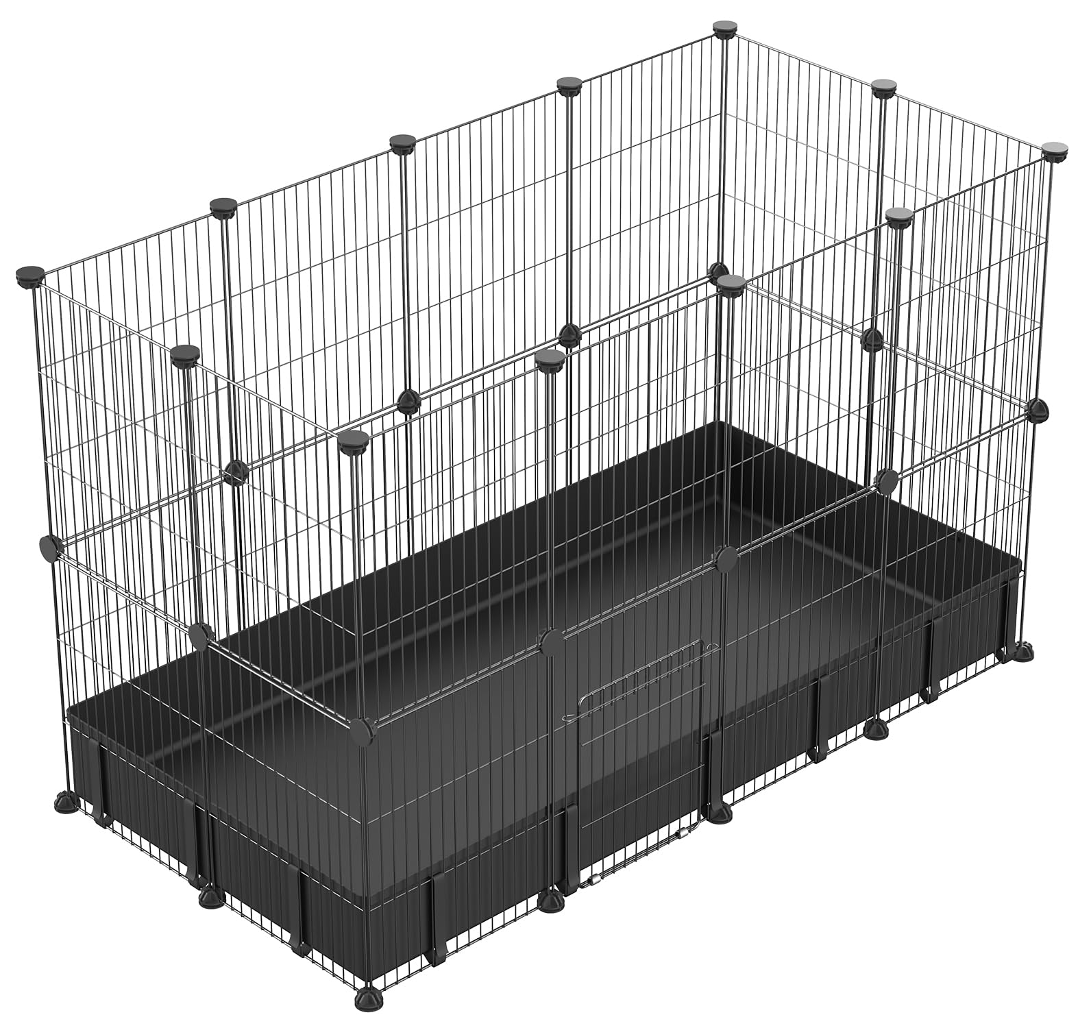 PILIN Enclos pour Lapin, clôture en métal, Cage métallique avec Tapis étanche, Montage de différentes Tailles de Cage métallique 30x38 24 pièces