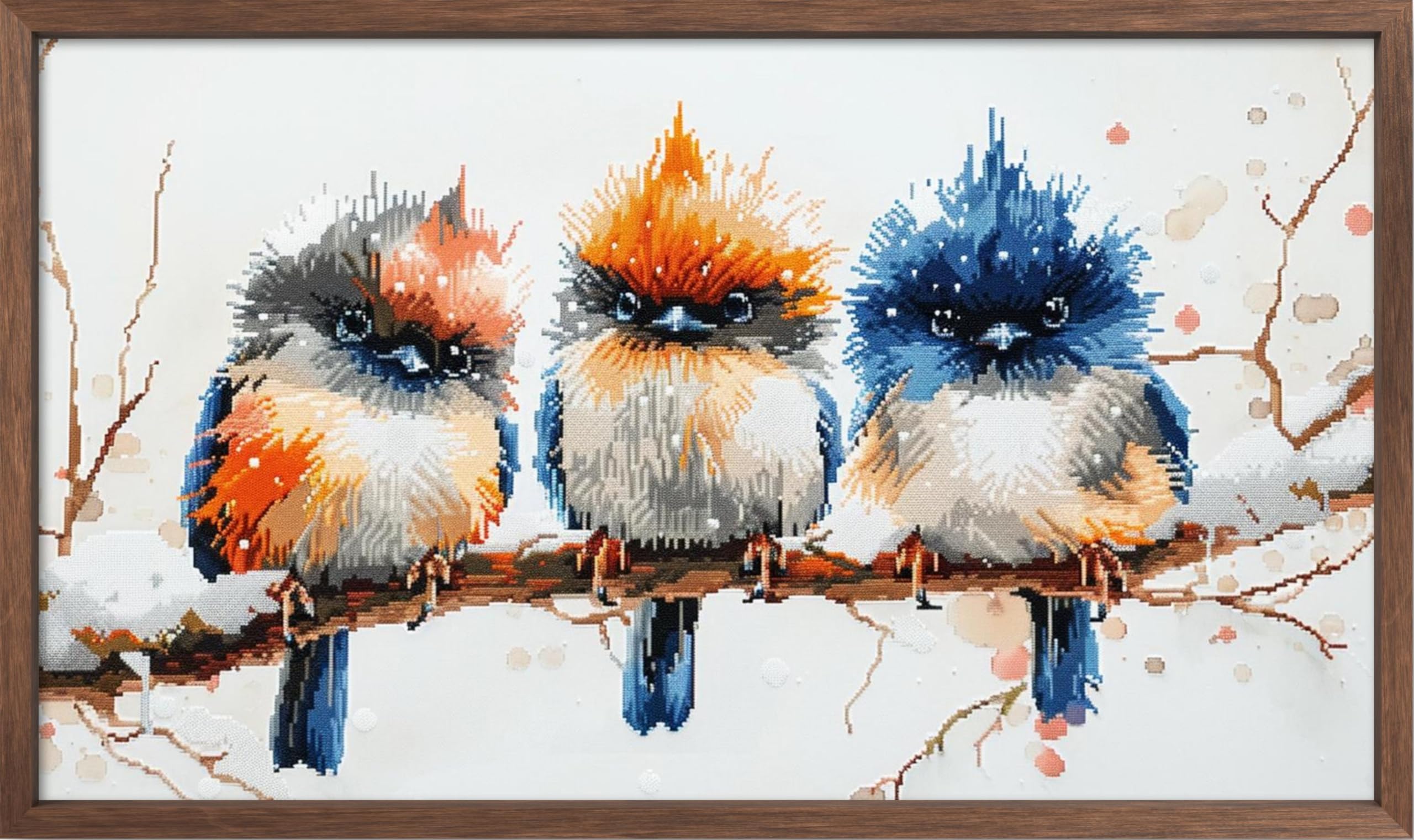 Leczany Cross Stitch Patterns Stamped Kit for Beginners | Embroidery Supplies DIY Craft Kit Needlepoint for Adults Starter | 11CT, 3 Strands | Three Little Birds 20.5x11.8 inches