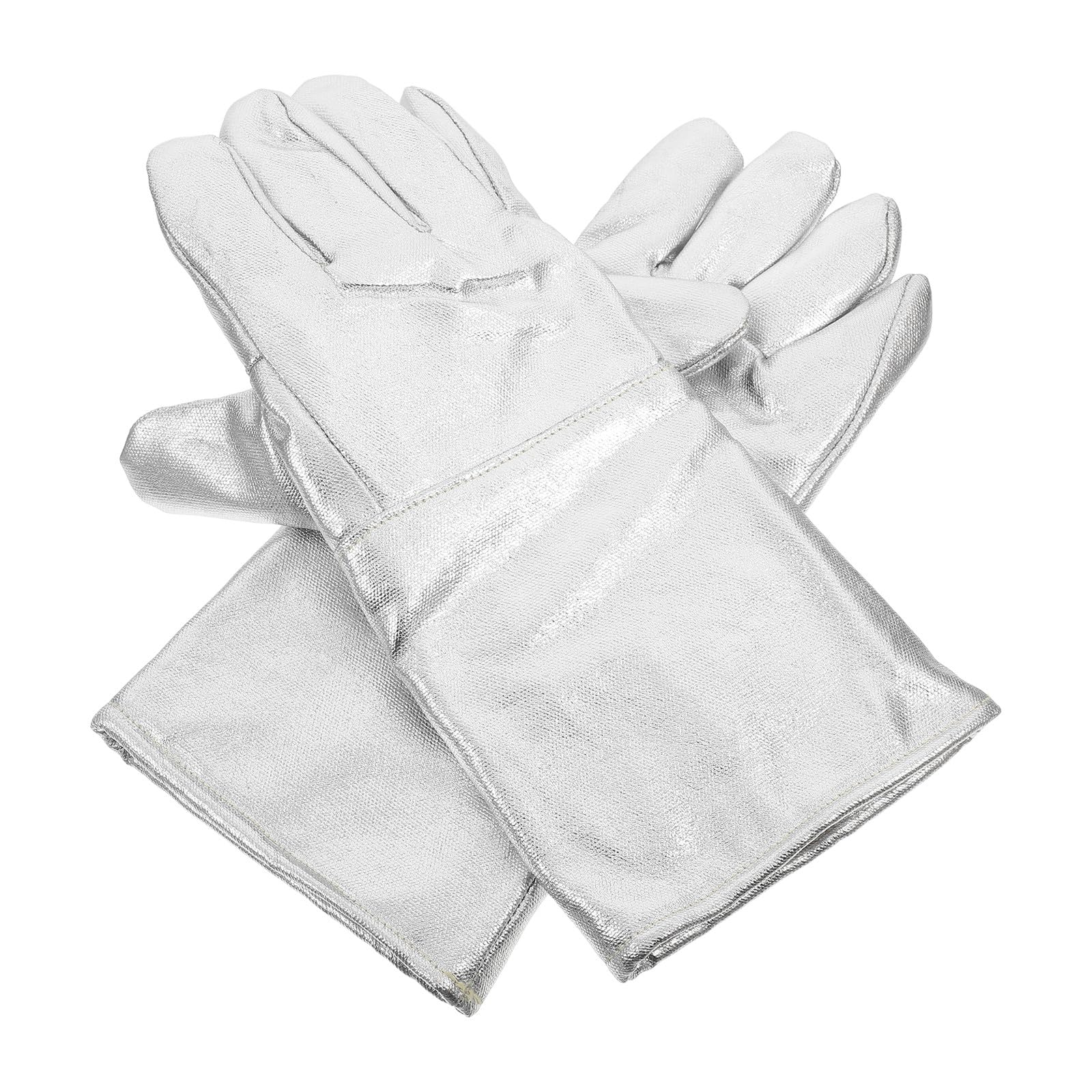 Guanti Antiscottatura 2 Pezzi in Lamina di Alluminio Guanti Resistenti al Calore per Lavori Industriali e Cucina Termoresistenti per Uso Esterno e Interno