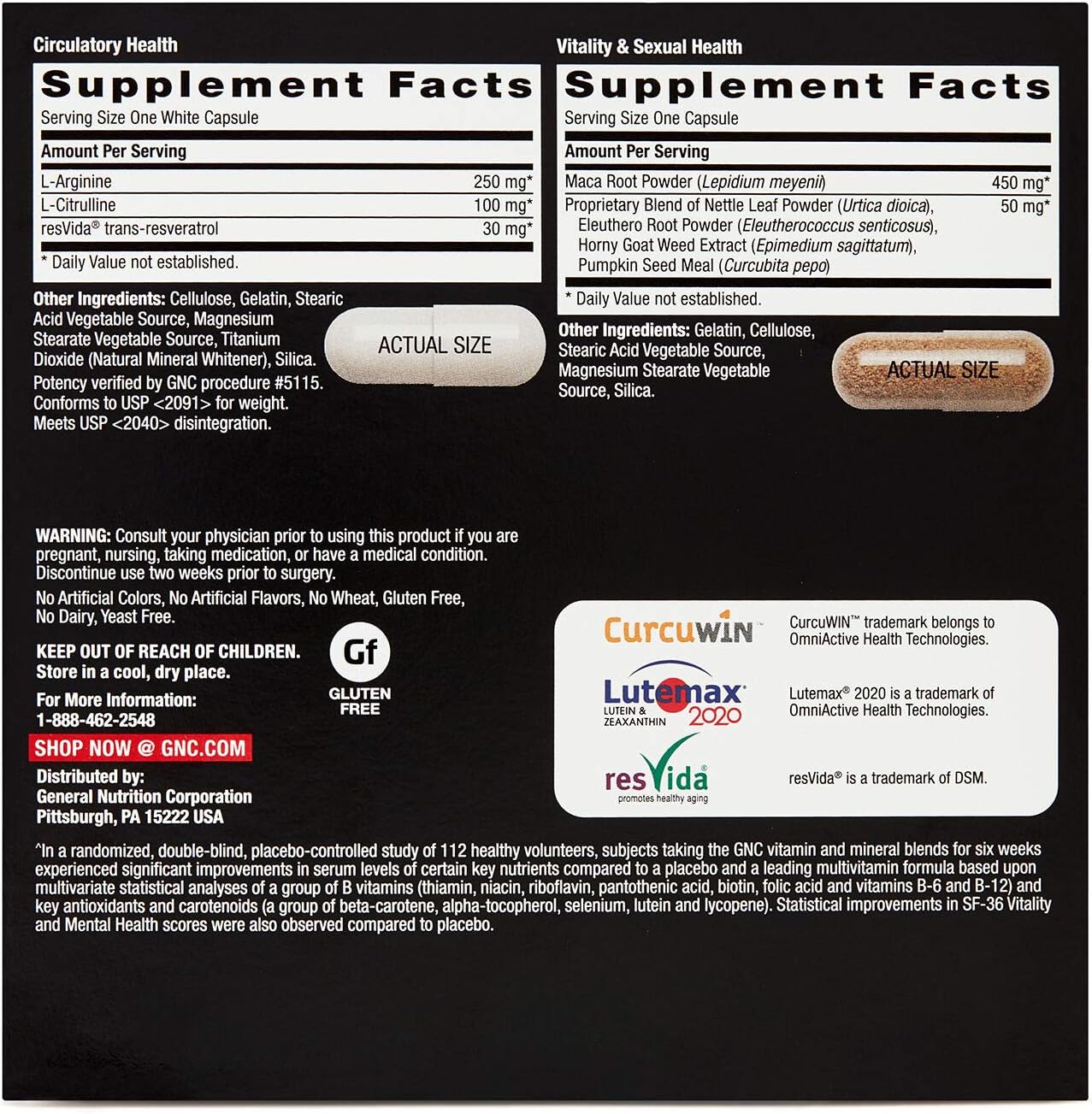 GNC Mega Men Performance Vitality Vitapak Program - Daily Multivitamin Capsule -Twin Pack