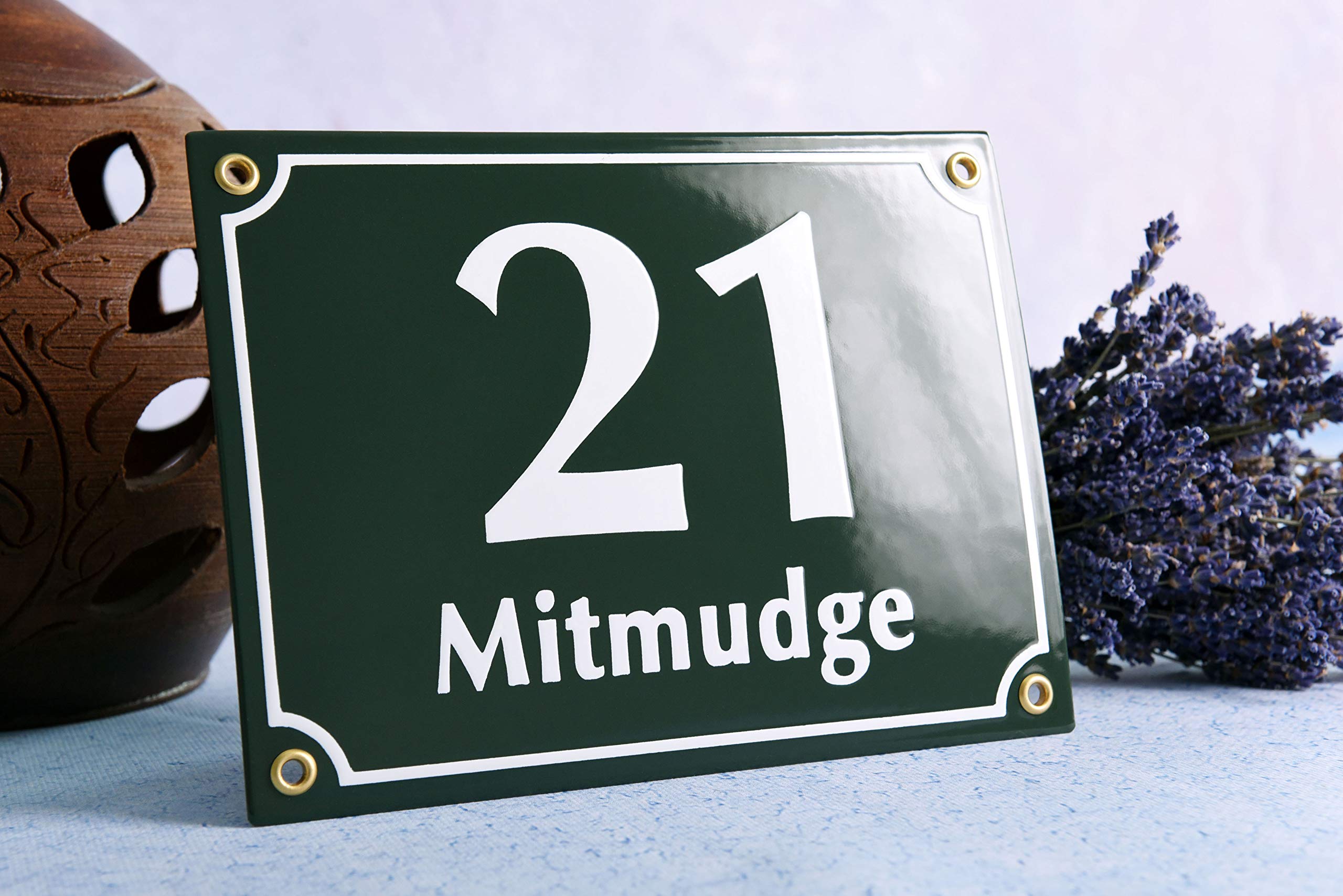 Timbre Neuf Numéro De Maison | 10x10 Cm | Plaque Emaillée Personnalisée | Numéro De Rue | Panneau De Porte, Ardoise Personnalisable Avec Nom De Rue, Numéro D'adresse, Numéro De Rue Plaque Ceramique