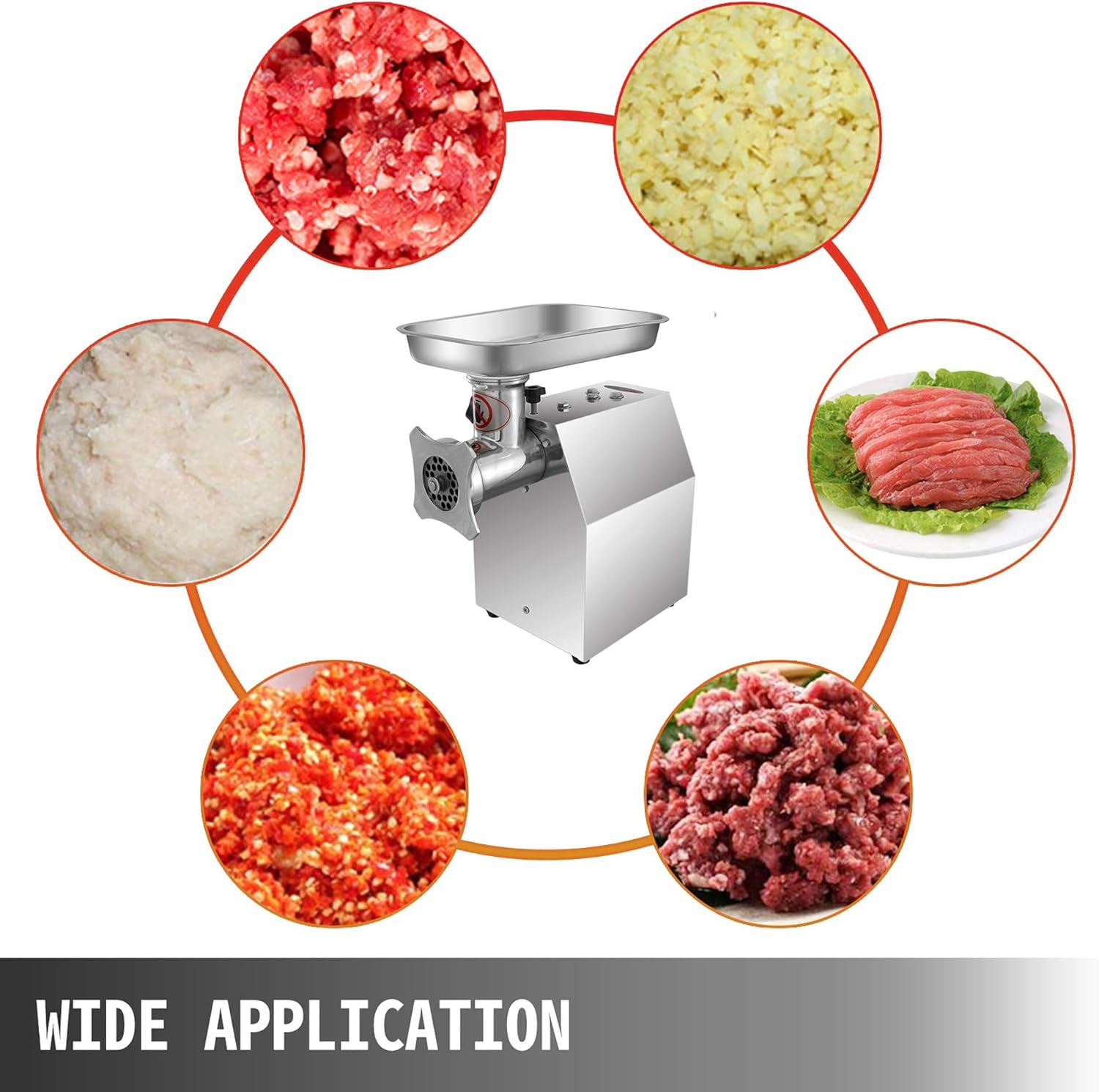 800/1100W Commercial Mincer, Butchers Meat Grinder, Stainless Steel Meat Chopper, Heavy Duty Grinding Meat Machine(Jr12/800w)