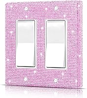 Vista 19 de Placas de pared, cubierta decorativa para interruptor de luz, cubiertas decorativas de tomacorrientes, diamantes de imitación plateados brillantes