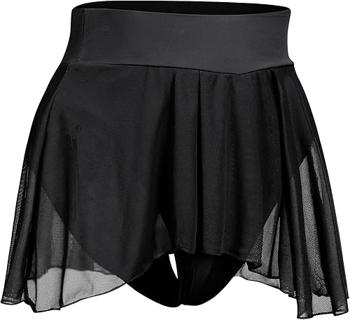 Miniatura 2 de ODASDO Traje de baile de poste para mujer, pantalones cortos con volantes, falda de malla, pantalones calientes, pantalones de entrenamiento para