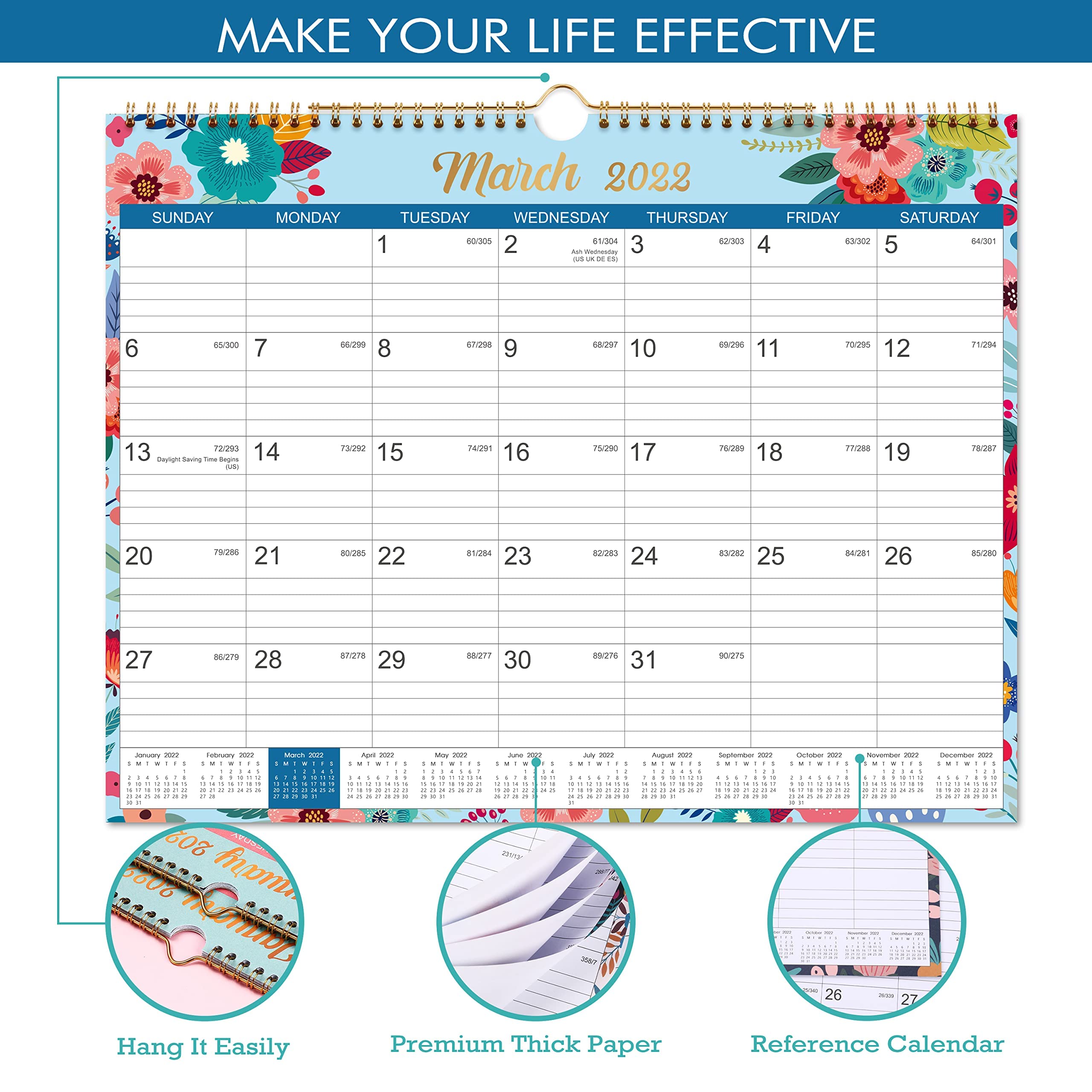 Buy 2022 Calendar 18 Monthly Wall Calendar, 14.8" x 11.5", January