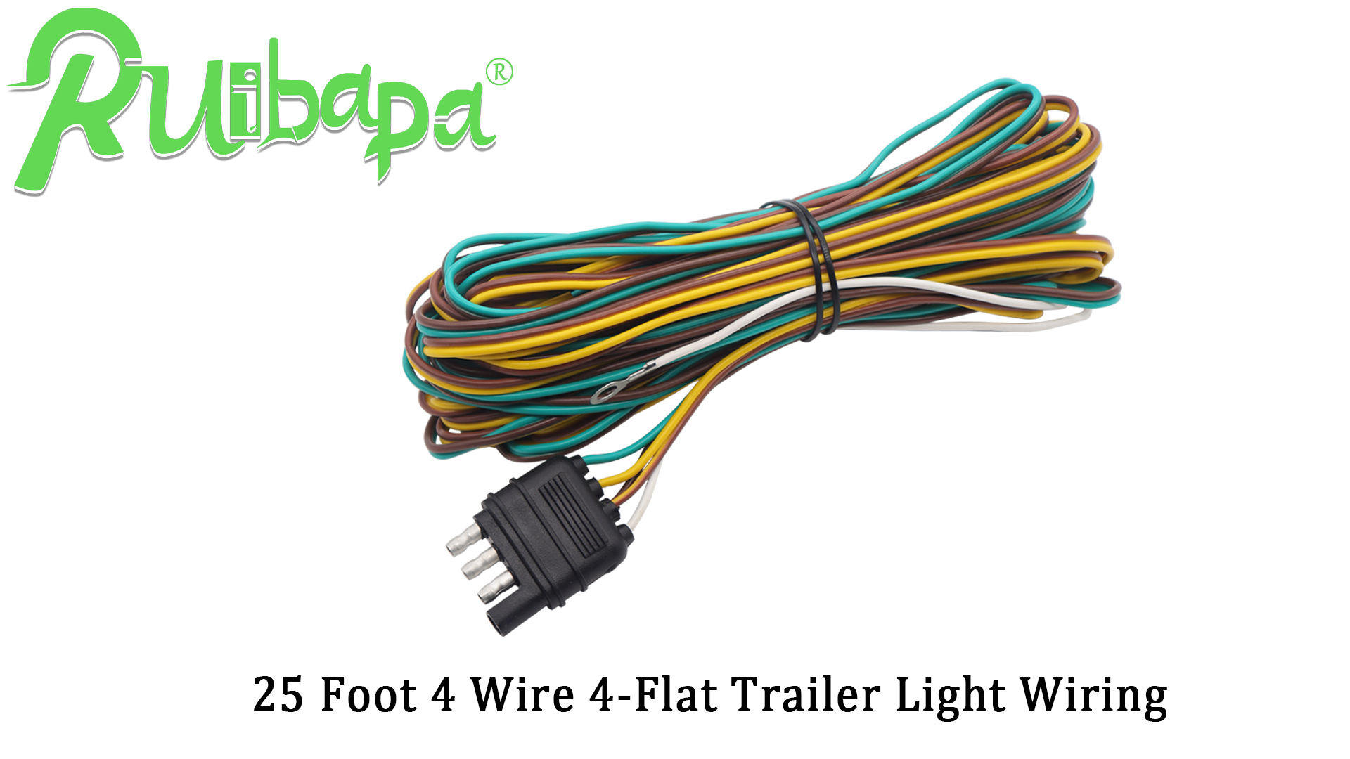 Trailer Light Kit With Wiring Harness 25ft 4-Pin Trailer Wiring Harness 4 Way Flat Plug Extension Kit With 1155616 - Foto 12