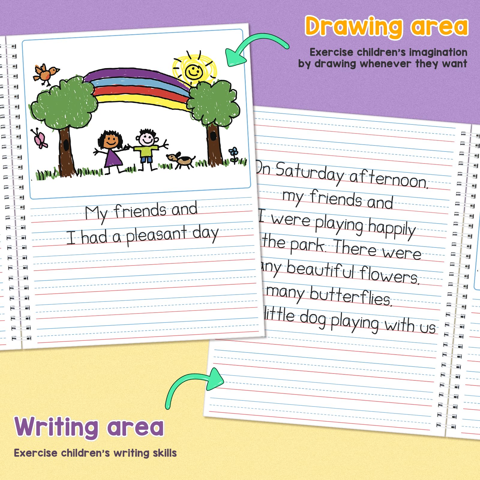 Snapklik.com : Auchq Draw And Write Journal For Kids, 60 Composition ...