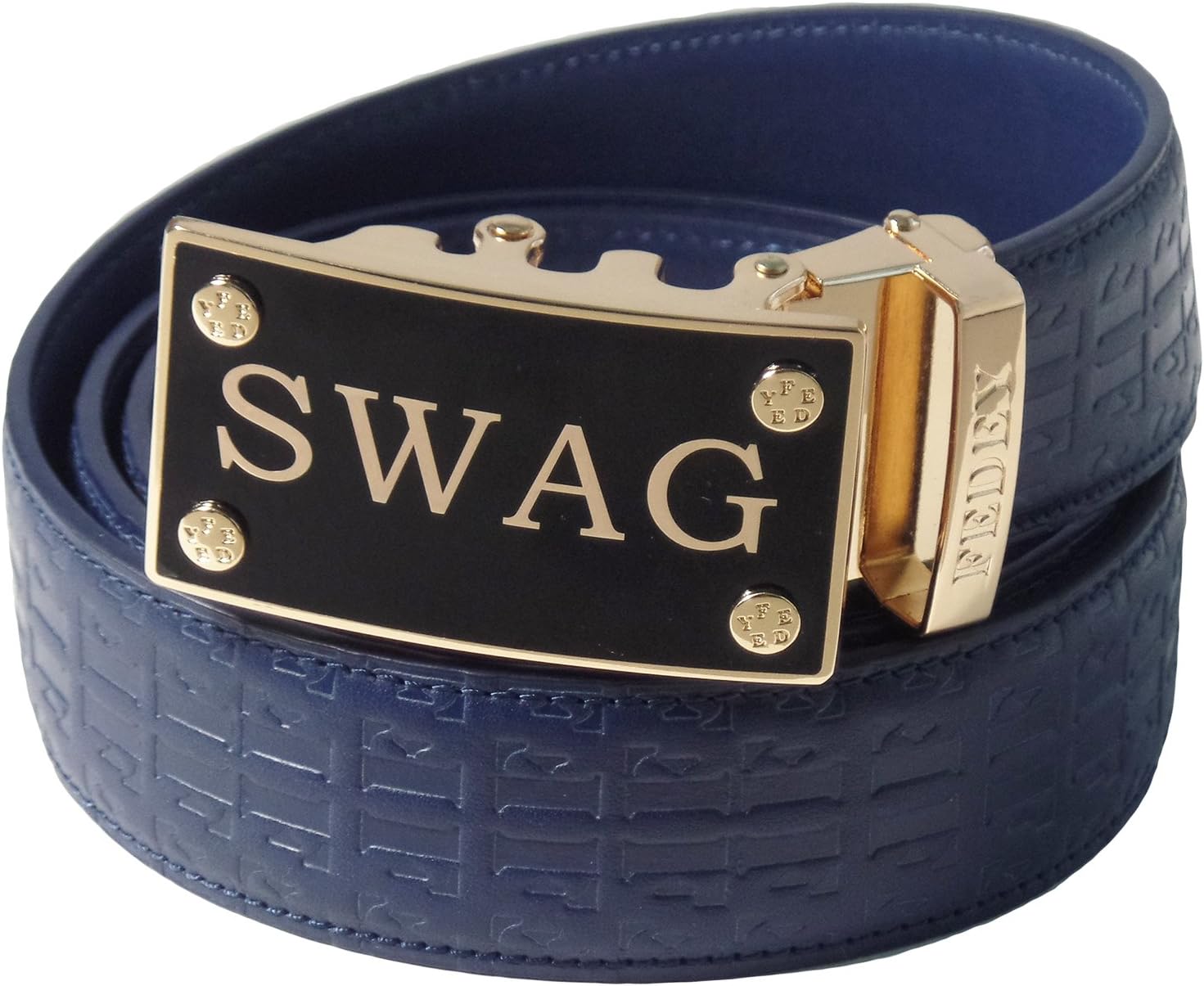 Mens Ratchet Belt, Leather, Signature Series, Automatic Statement Buckle