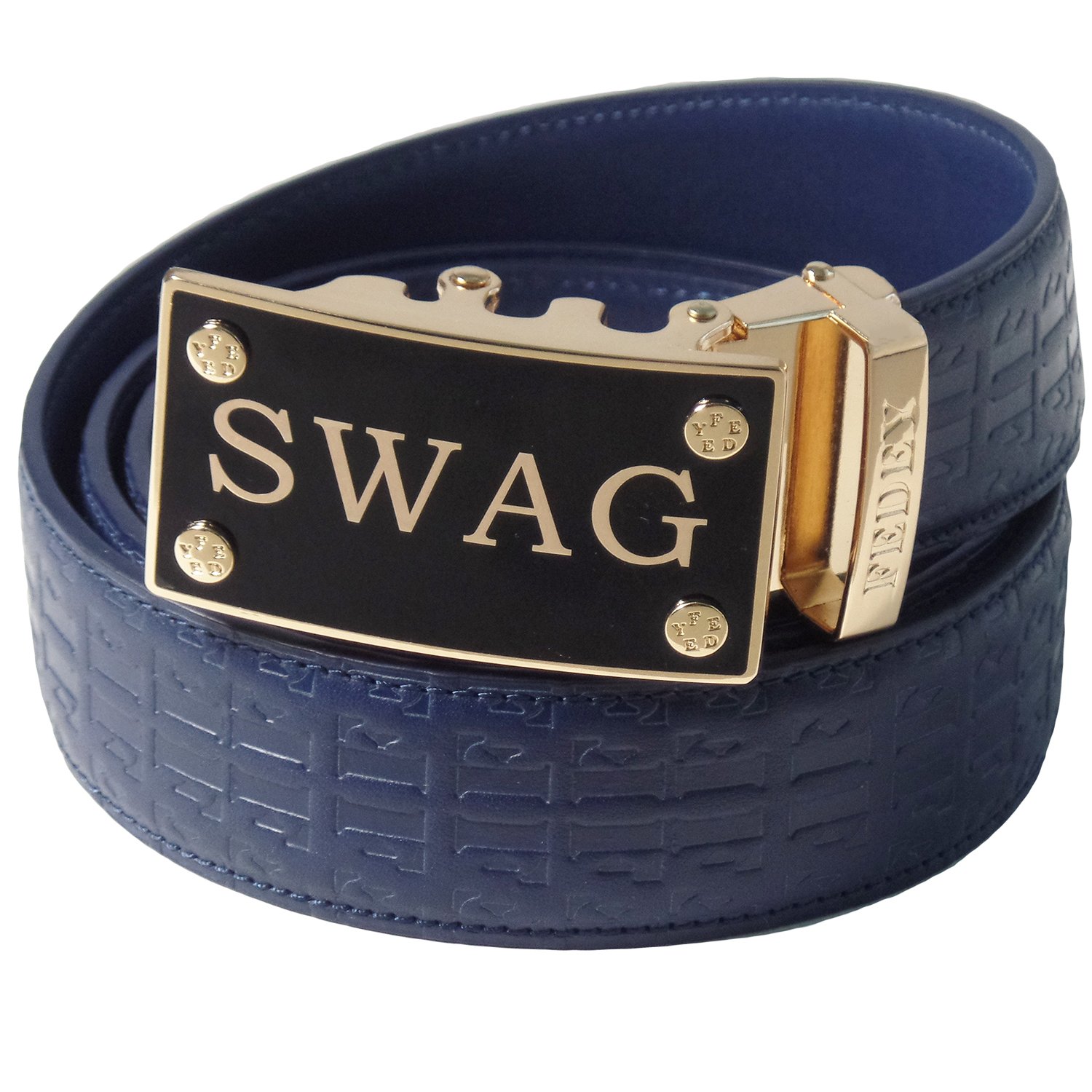 Mens Ratchet Belt, Leather, Signature Series, Automatic Statement Buckle